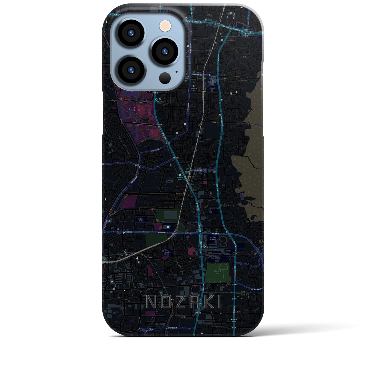 【野崎(大阪府)】地図柄iPhoneケース(バックカバータイプ)