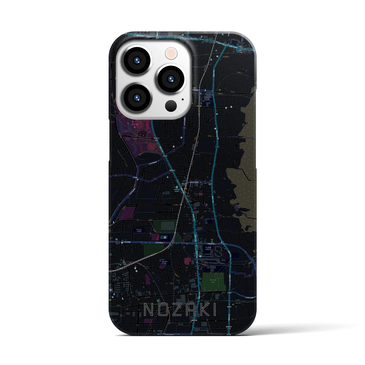 【野崎(大阪府)】地図柄iPhoneケース(バックカバータイプ)