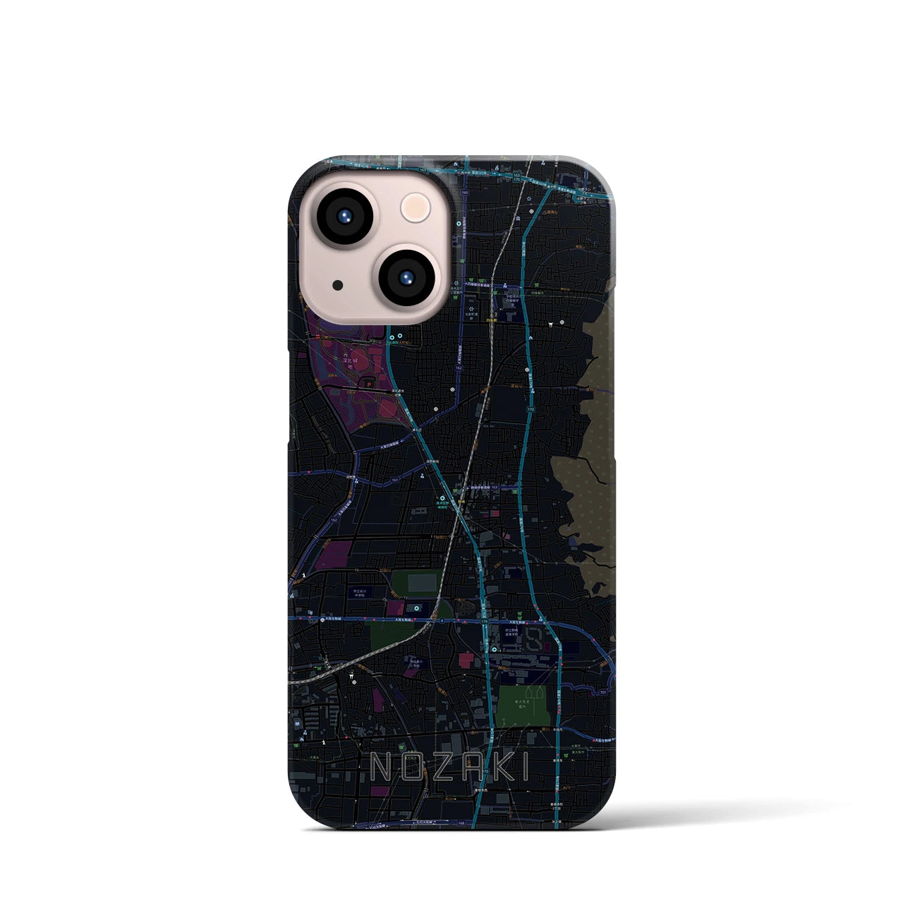 【野崎(大阪府)】地図柄iPhoneケース(バックカバータイプ)