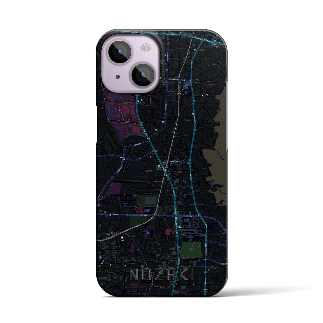 【野崎(大阪府)】地図柄iPhoneケース(バックカバータイプ)