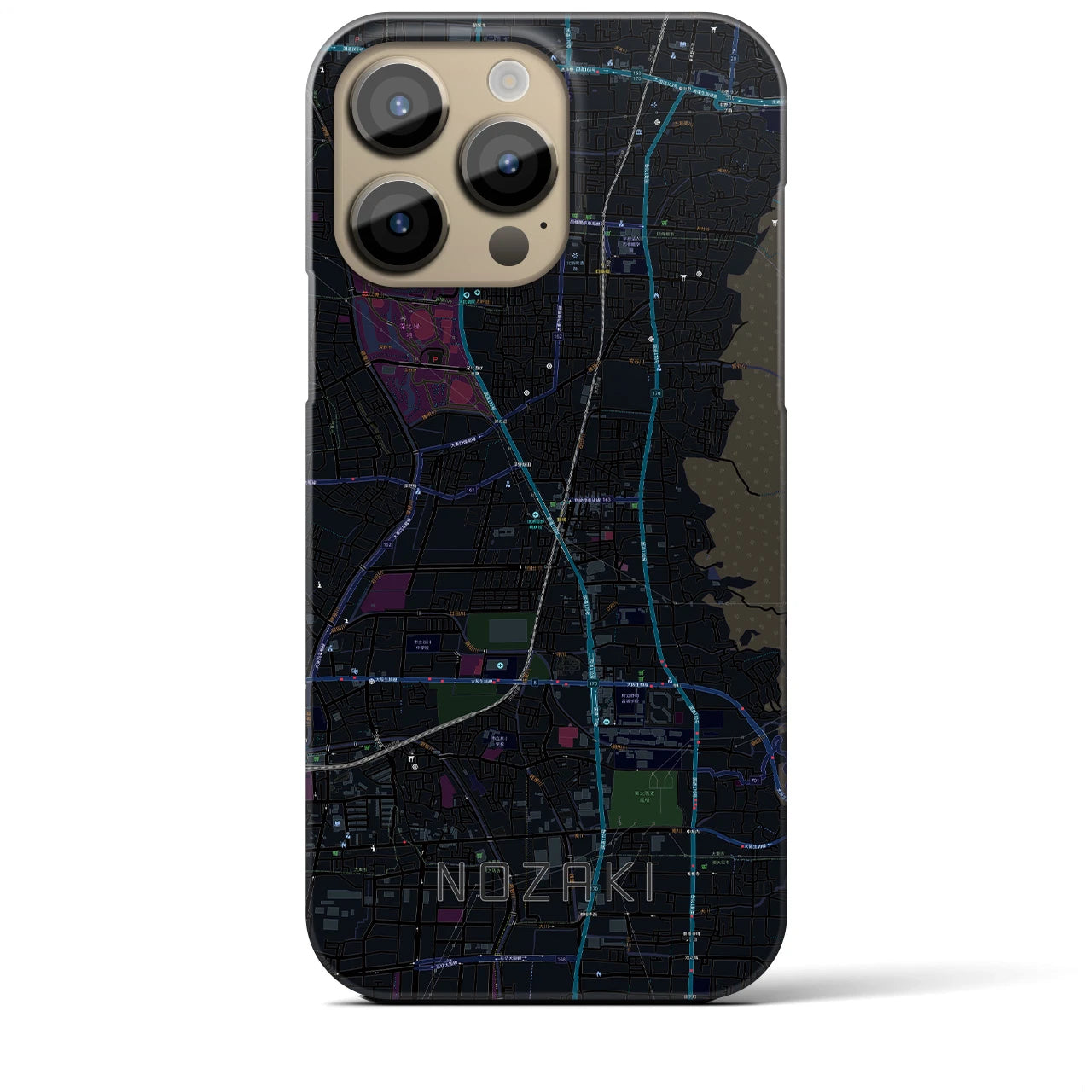 【野崎(大阪府)】地図柄iPhoneケース(バックカバータイプ)