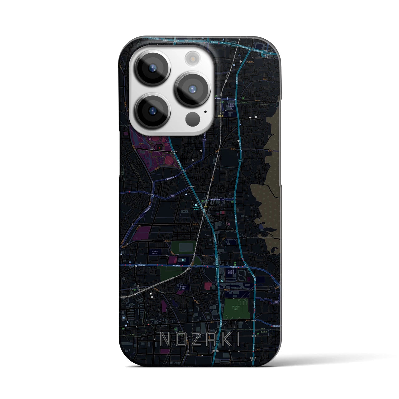 【野崎(大阪府)】地図柄iPhoneケース(バックカバータイプ)
