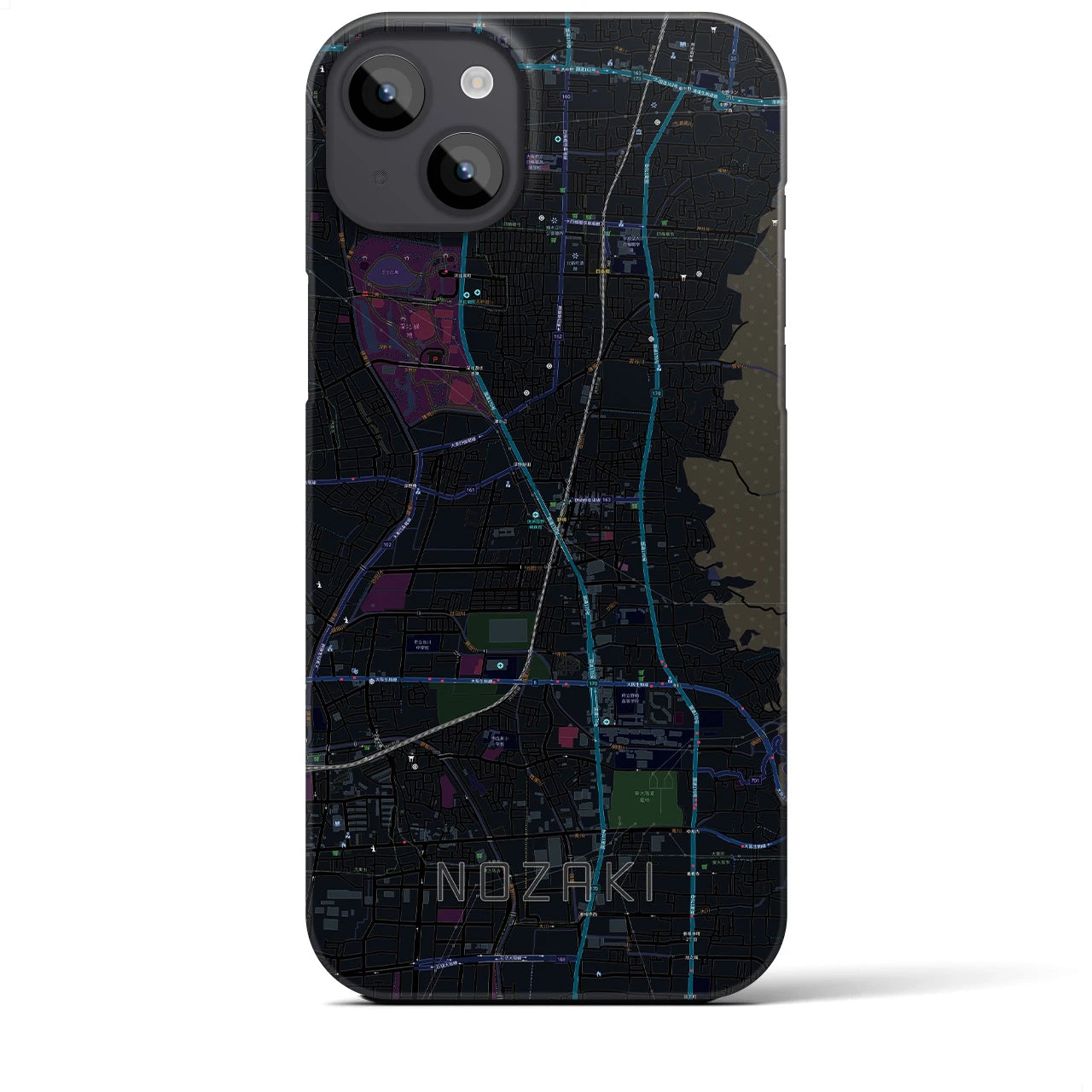 【野崎(大阪府)】地図柄iPhoneケース(バックカバータイプ)