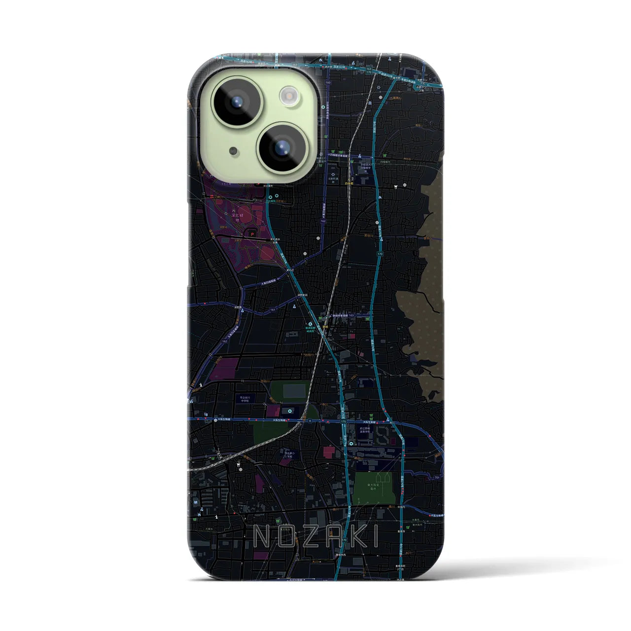 【野崎(大阪府)】地図柄iPhoneケース(バックカバータイプ)