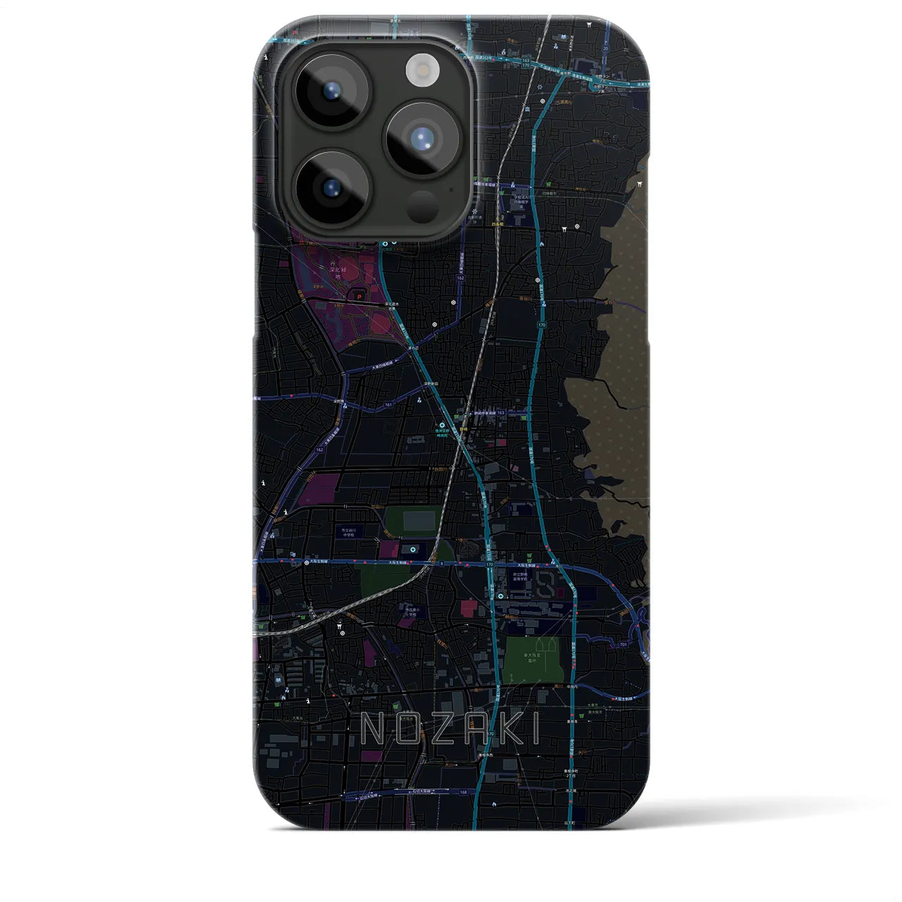 【野崎(大阪府)】地図柄iPhoneケース(バックカバータイプ)