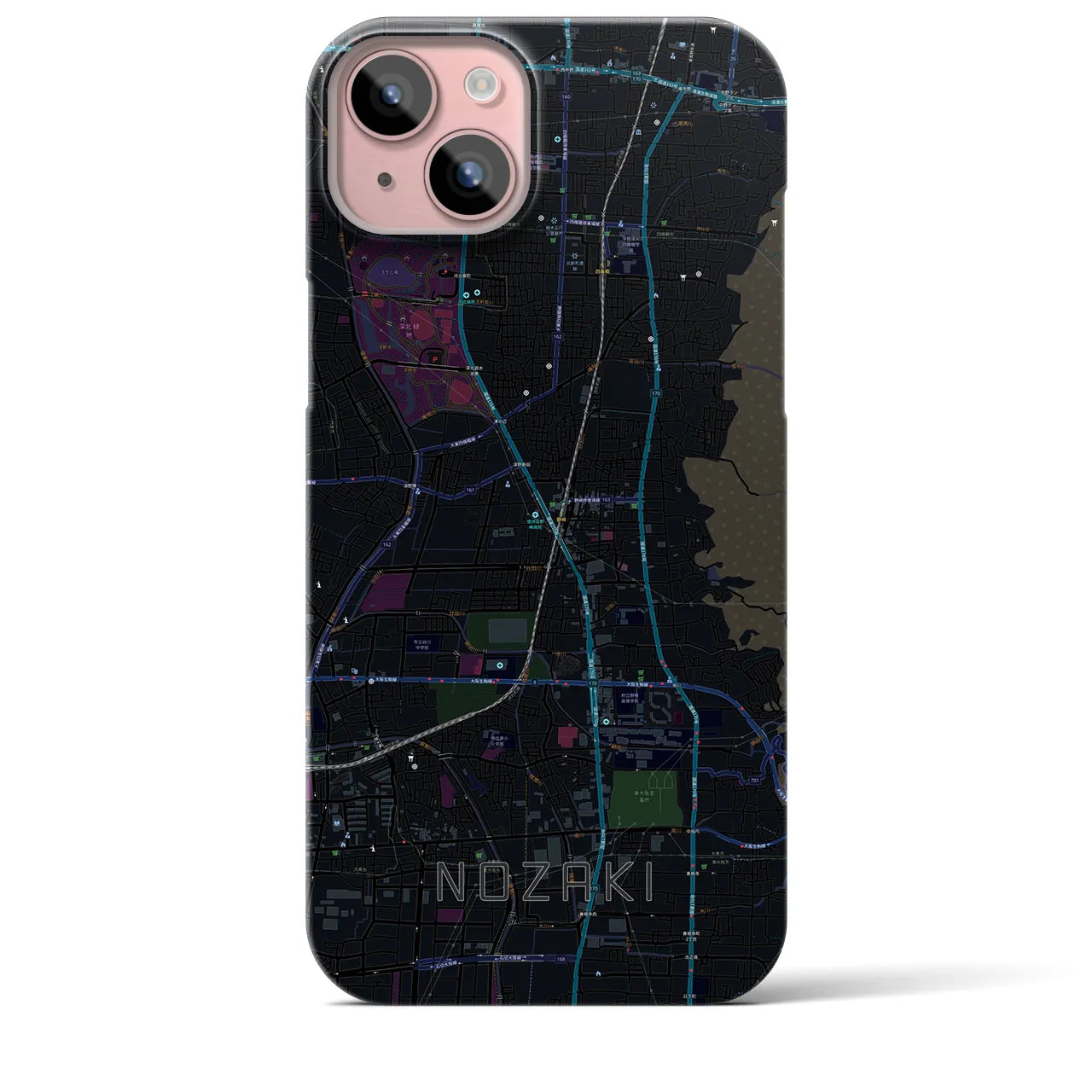 【野崎(大阪府)】地図柄iPhoneケース(バックカバータイプ)