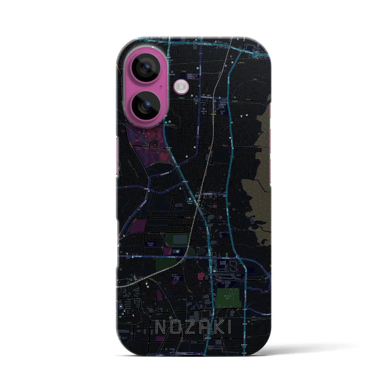 【野崎(大阪府)】地図柄iPhoneケース(バックカバータイプ)