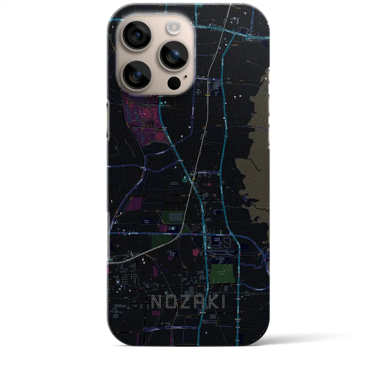 【野崎(大阪府)】地図柄iPhoneケース(バックカバータイプ)