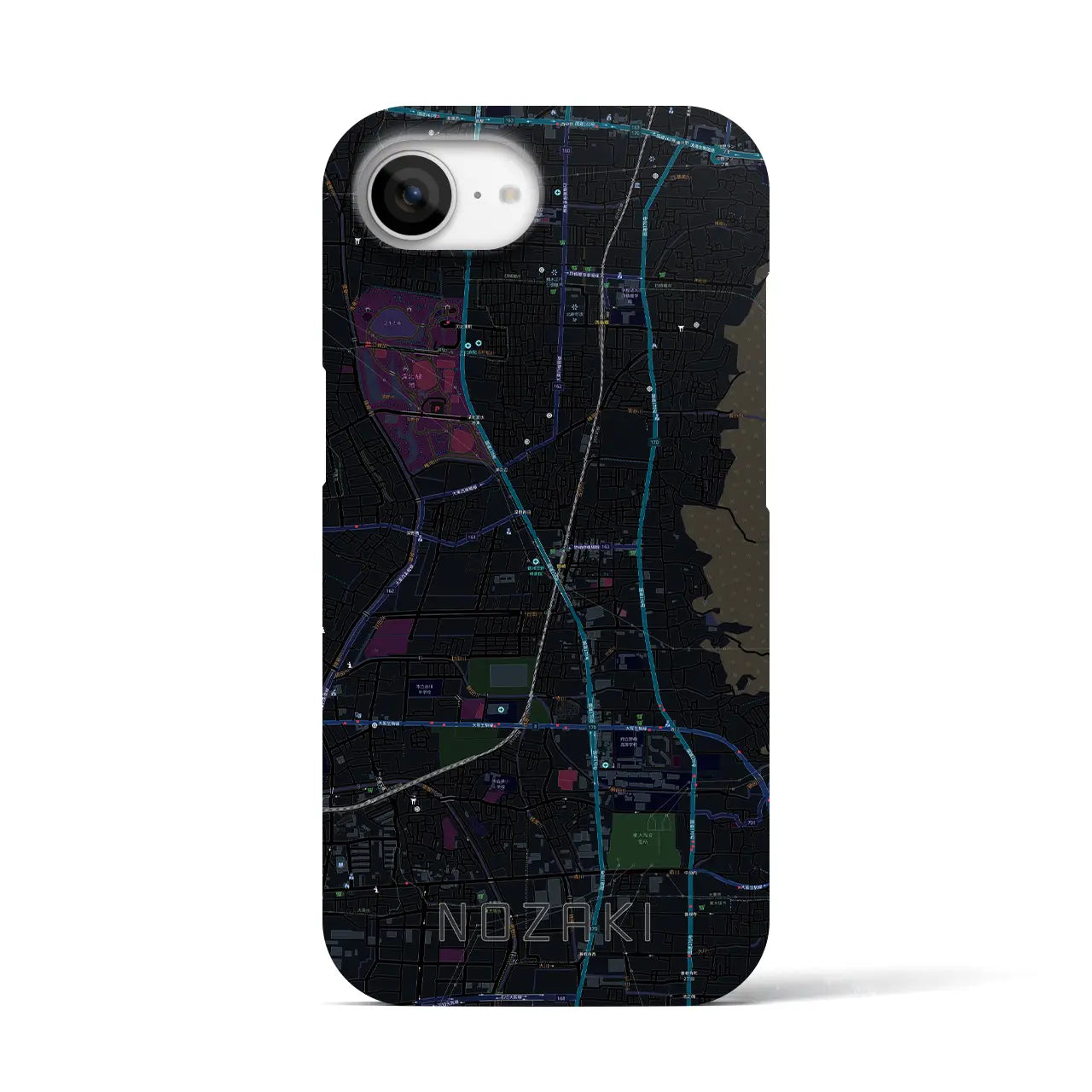 【野崎(大阪府)】地図柄iPhoneケース(バックカバータイプ)
