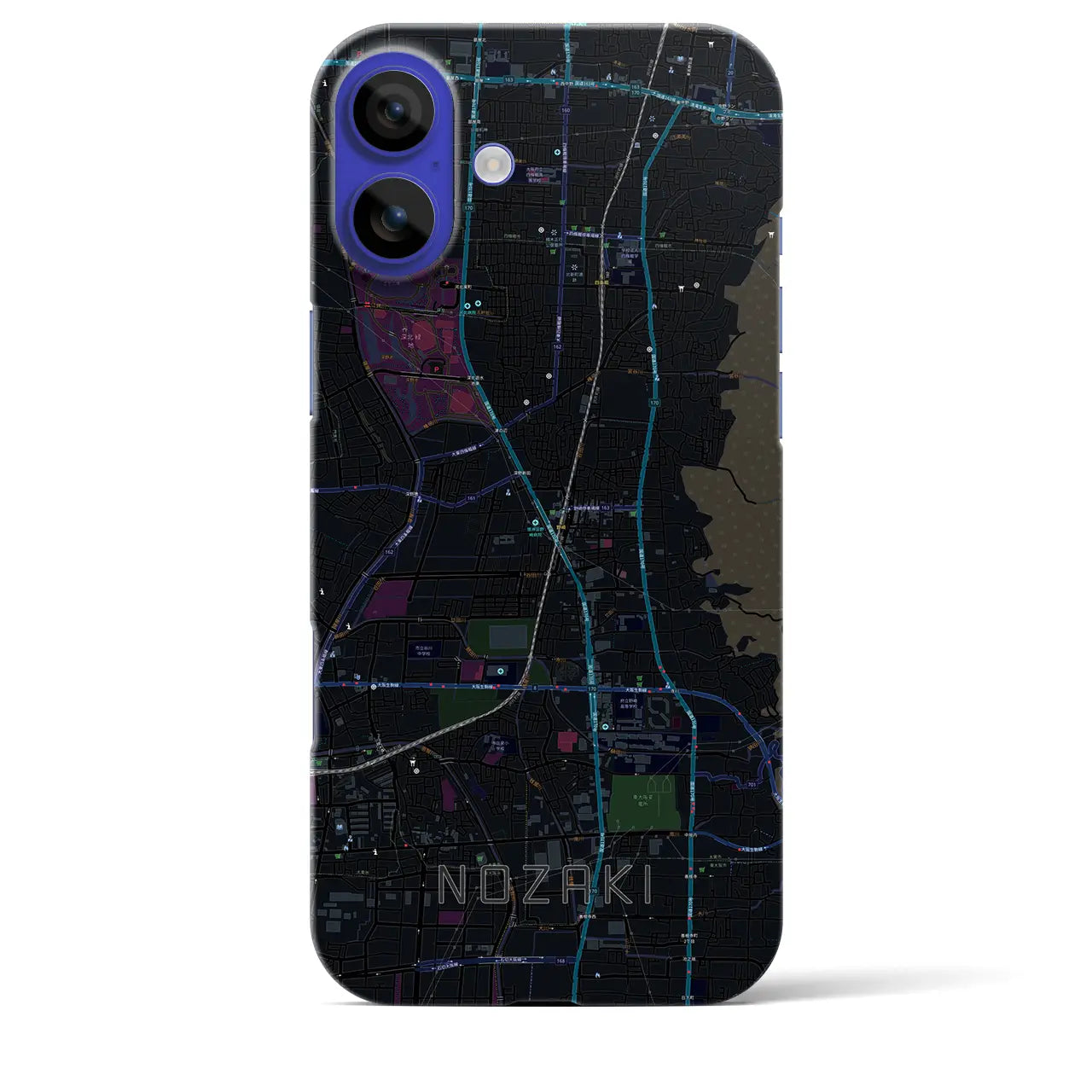 【野崎(大阪府)】地図柄iPhoneケース(バックカバータイプ)