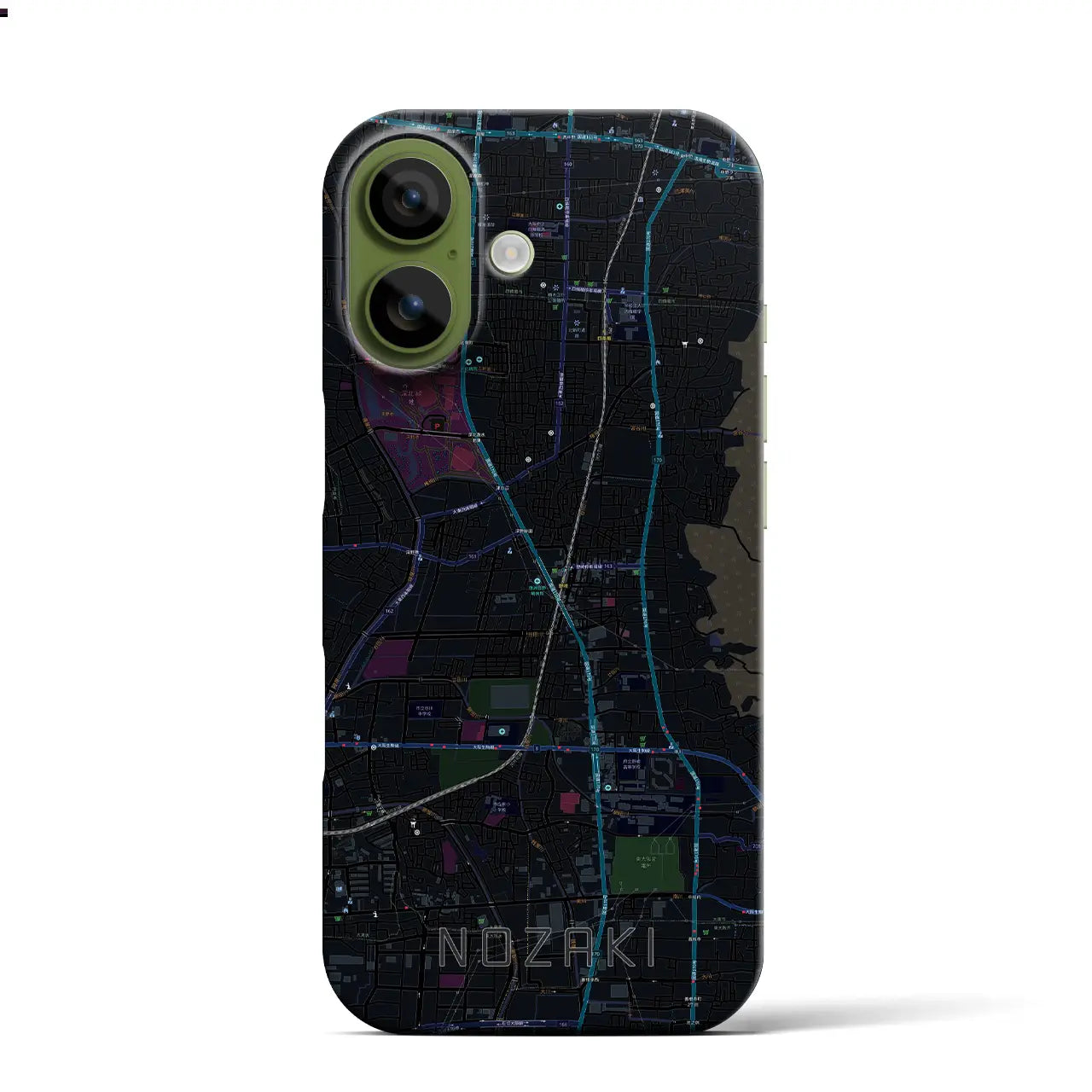 【野崎(大阪府)】地図柄iPhoneケース(バックカバータイプ)