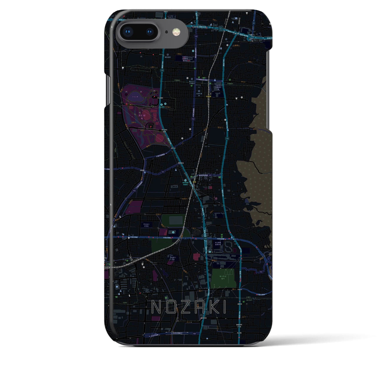 【野崎(大阪府)】地図柄iPhoneケース(バックカバータイプ)