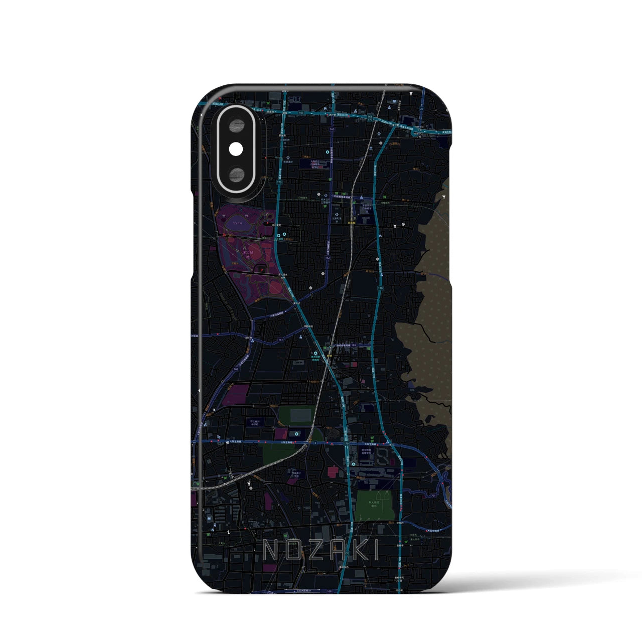 【野崎(大阪府)】地図柄iPhoneケース(バックカバータイプ)