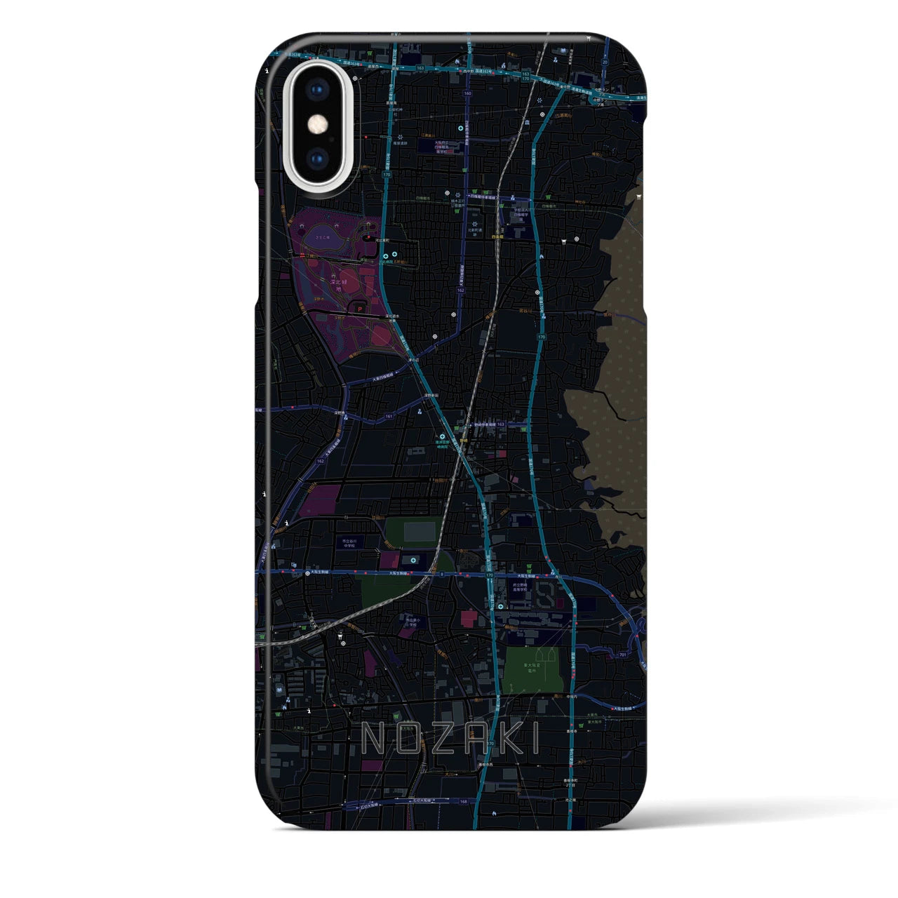 【野崎(大阪府)】地図柄iPhoneケース(バックカバータイプ)