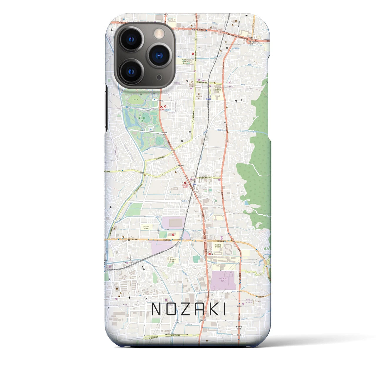 【野崎(大阪府)】地図柄iPhoneケース(バックカバータイプ)