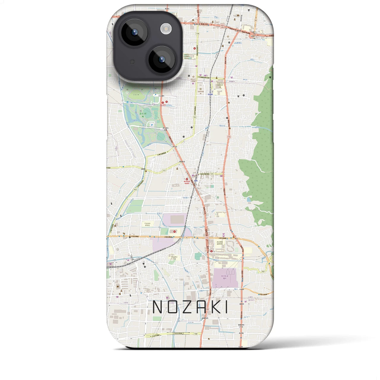 【野崎(大阪府)】地図柄iPhoneケース(バックカバータイプ)