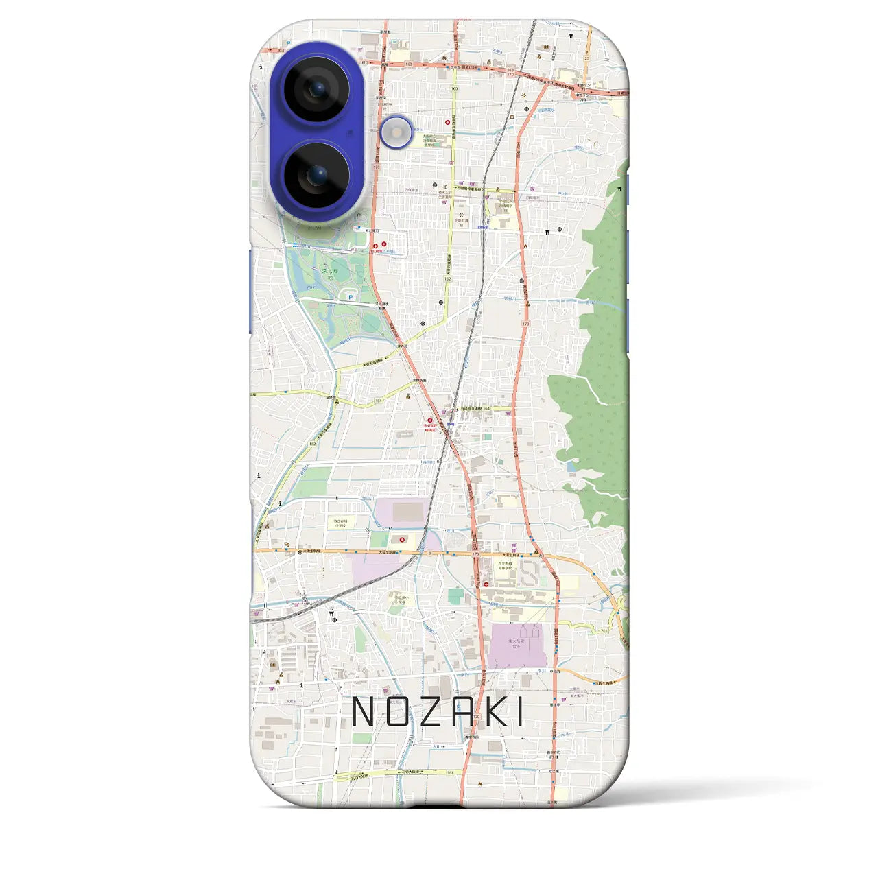 【野崎(大阪府)】地図柄iPhoneケース(バックカバータイプ)ナチュラル・iPhone 16 Pro Max 用