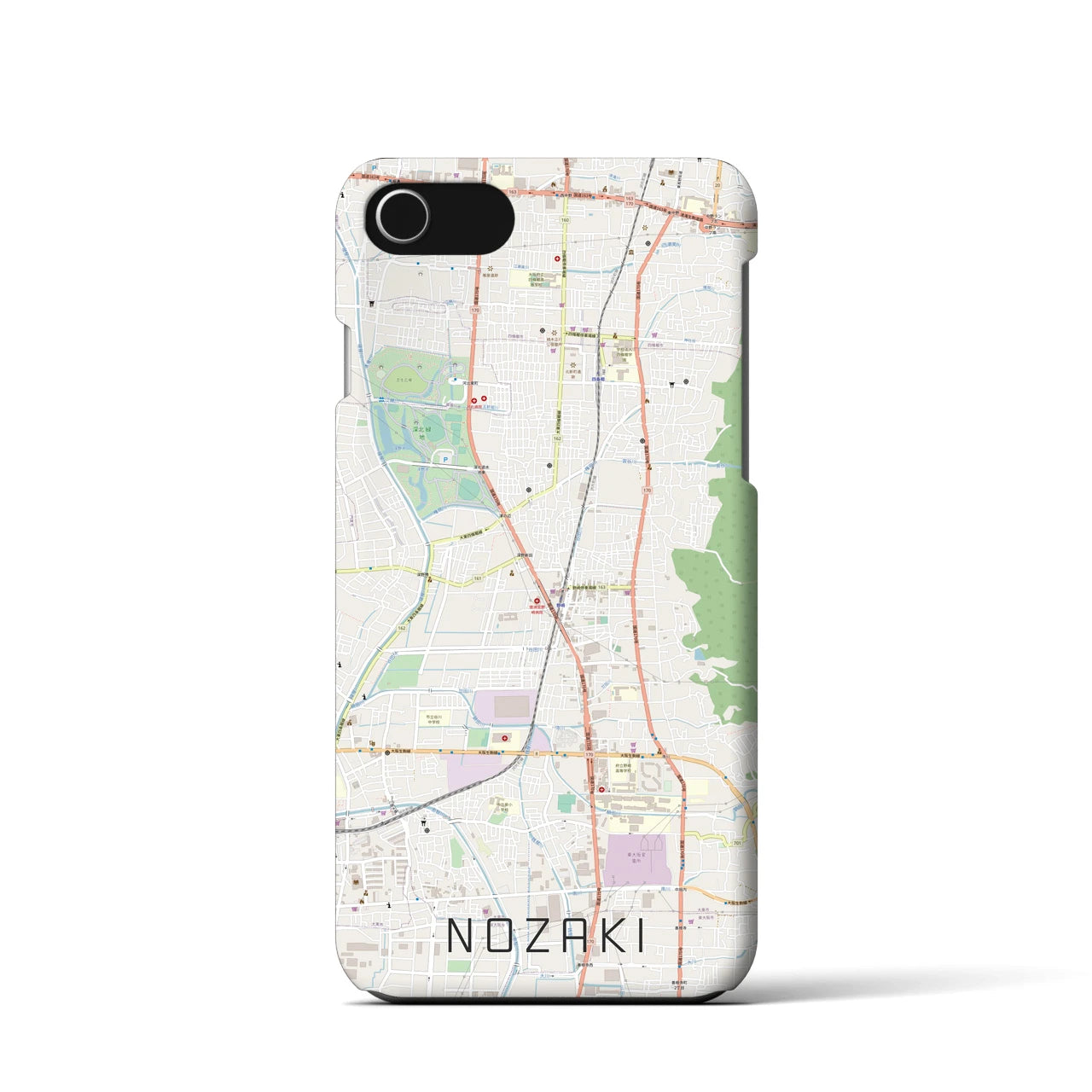 【野崎(大阪府)】地図柄iPhoneケース(バックカバータイプ)