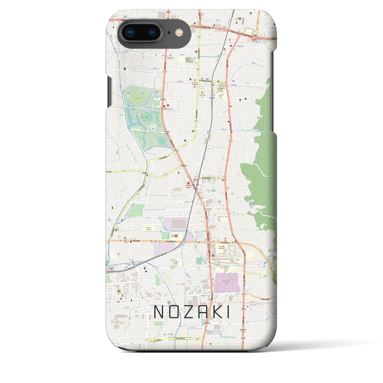 【野崎(大阪府)】地図柄iPhoneケース(バックカバータイプ)