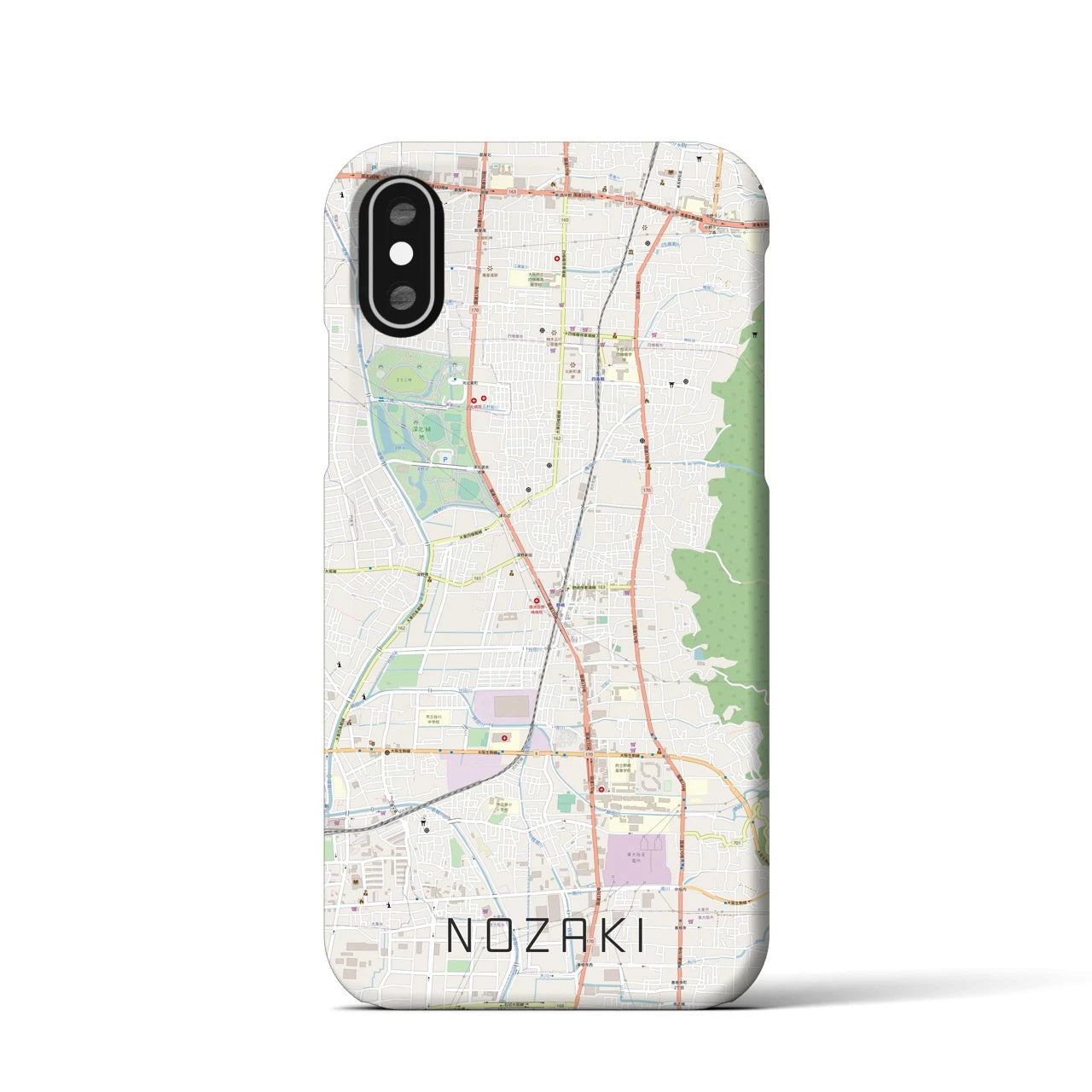 【野崎(大阪府)】地図柄iPhoneケース(バックカバータイプ)