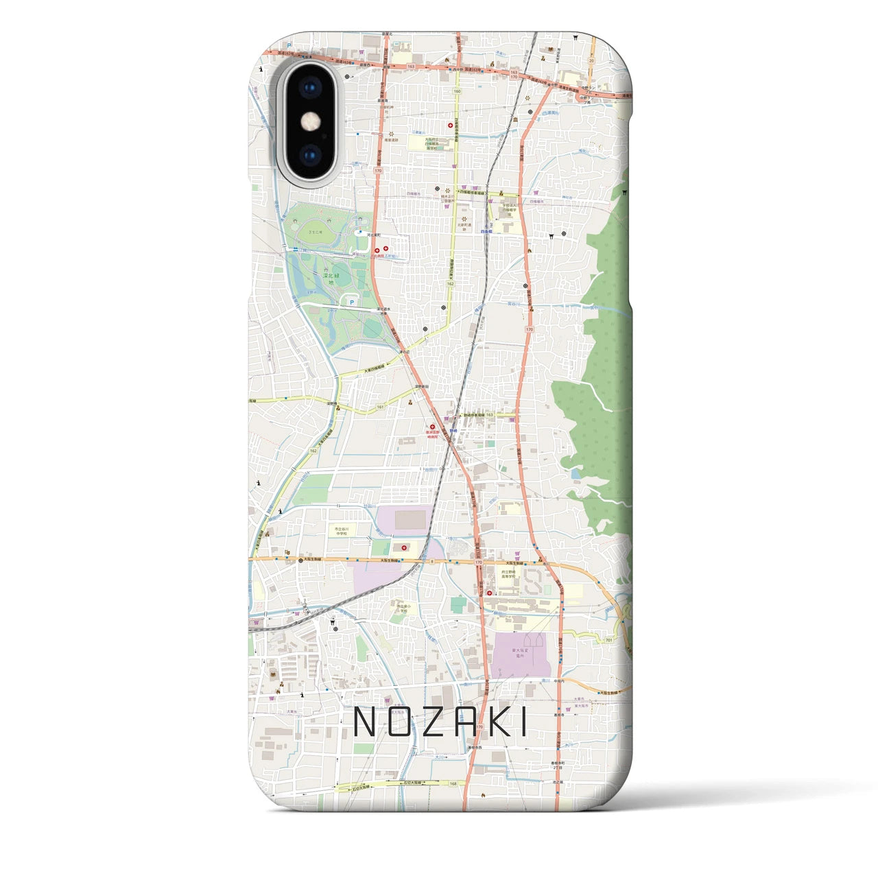 【野崎(大阪府)】地図柄iPhoneケース(バックカバータイプ)