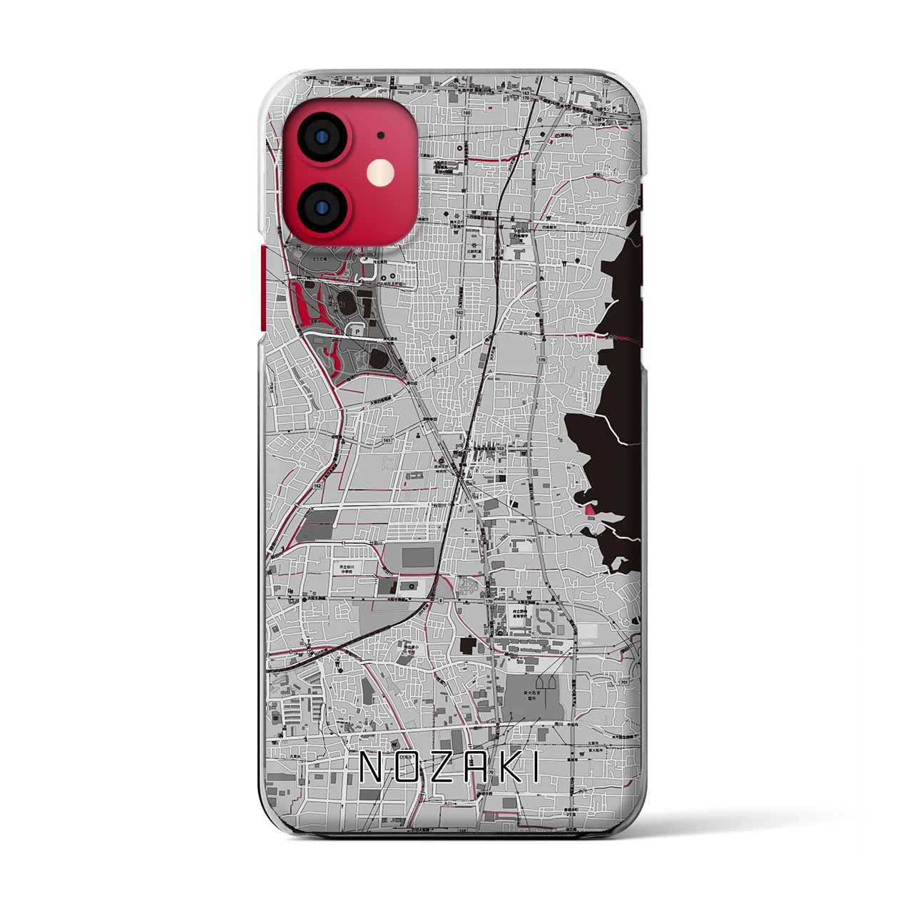 【野崎(大阪府)】地図柄iPhoneケース(クリアタイプ)