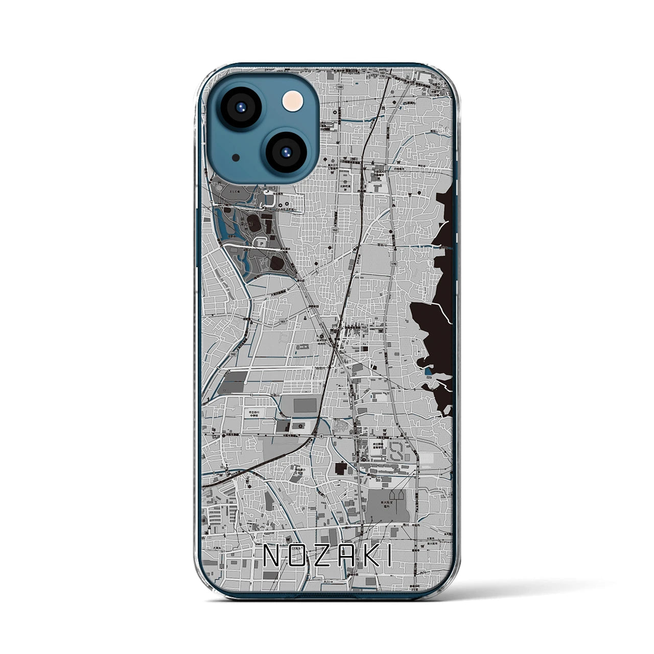 【野崎(大阪府)】地図柄iPhoneケース(クリアタイプ)