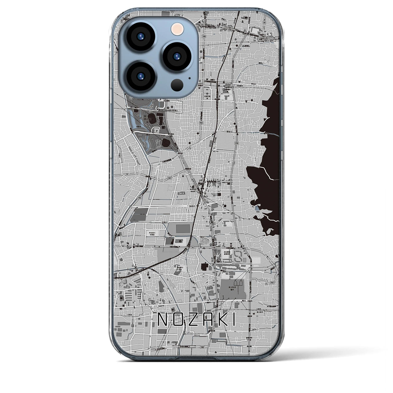 【野崎(大阪府)】地図柄iPhoneケース(クリアタイプ)