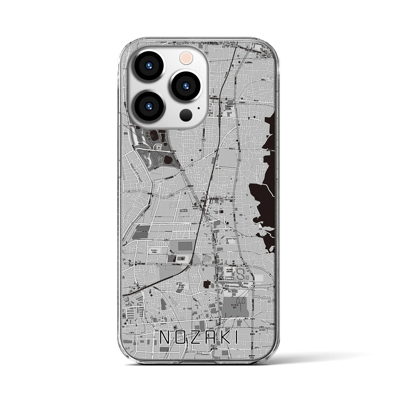 【野崎(大阪府)】地図柄iPhoneケース(クリアタイプ)