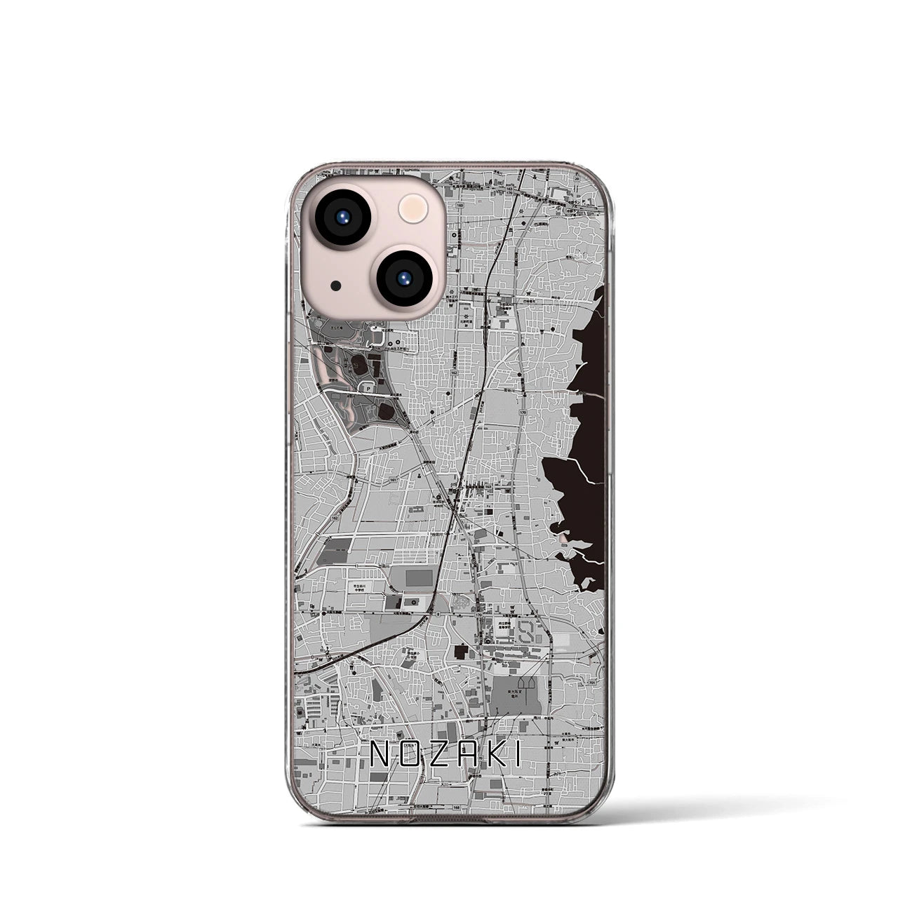 【野崎(大阪府)】地図柄iPhoneケース(クリアタイプ)