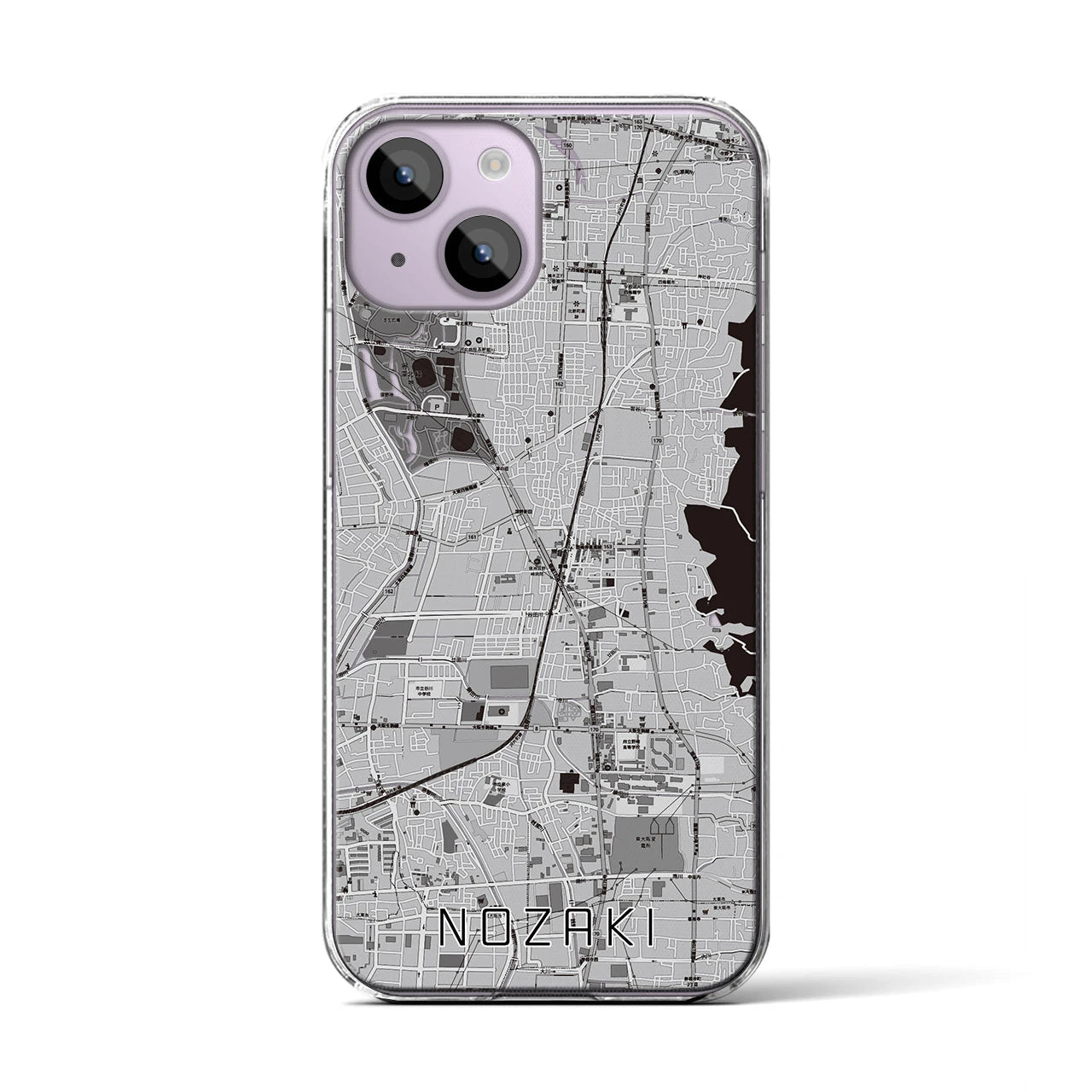 【野崎(大阪府)】地図柄iPhoneケース(クリアタイプ)