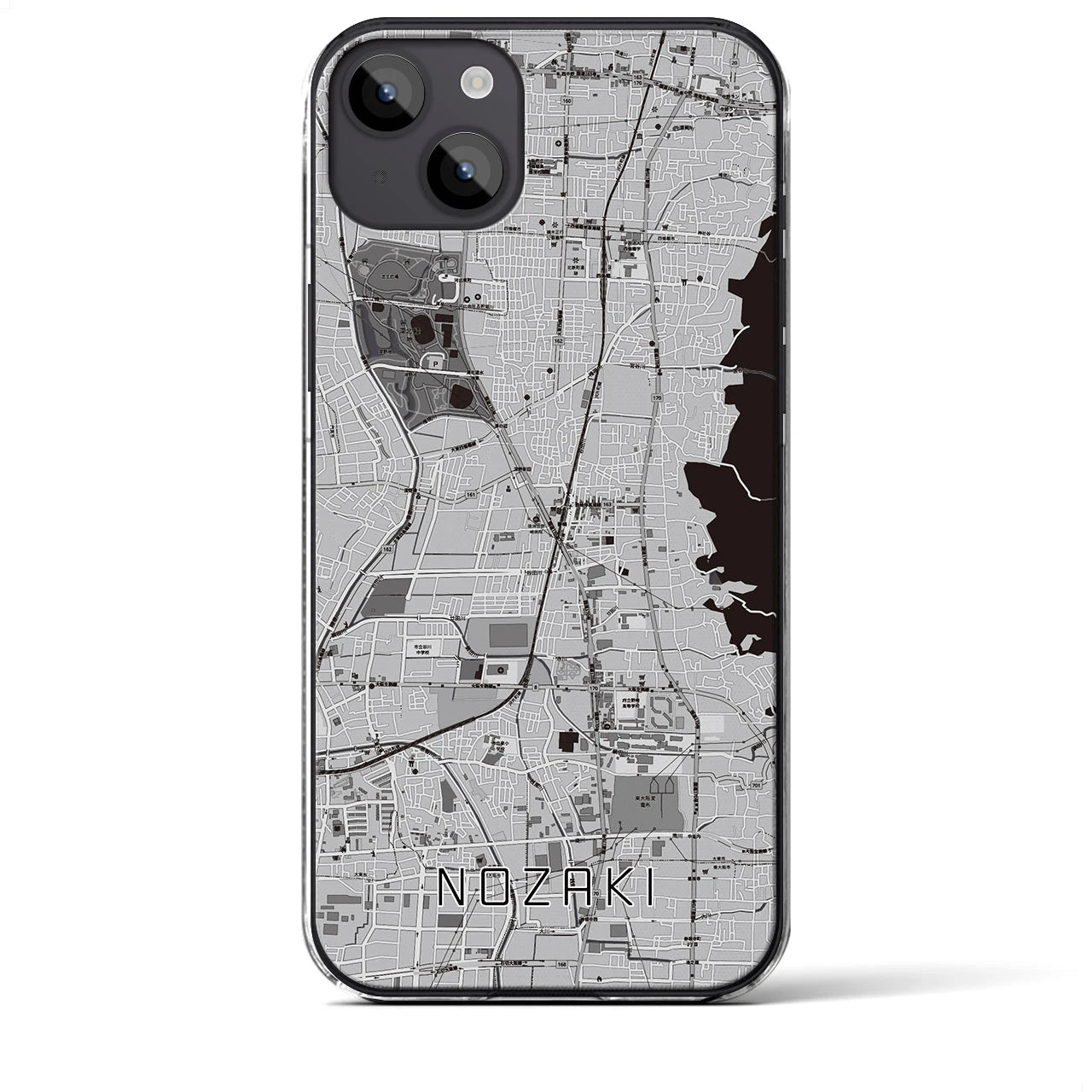 【野崎(大阪府)】地図柄iPhoneケース(クリアタイプ)