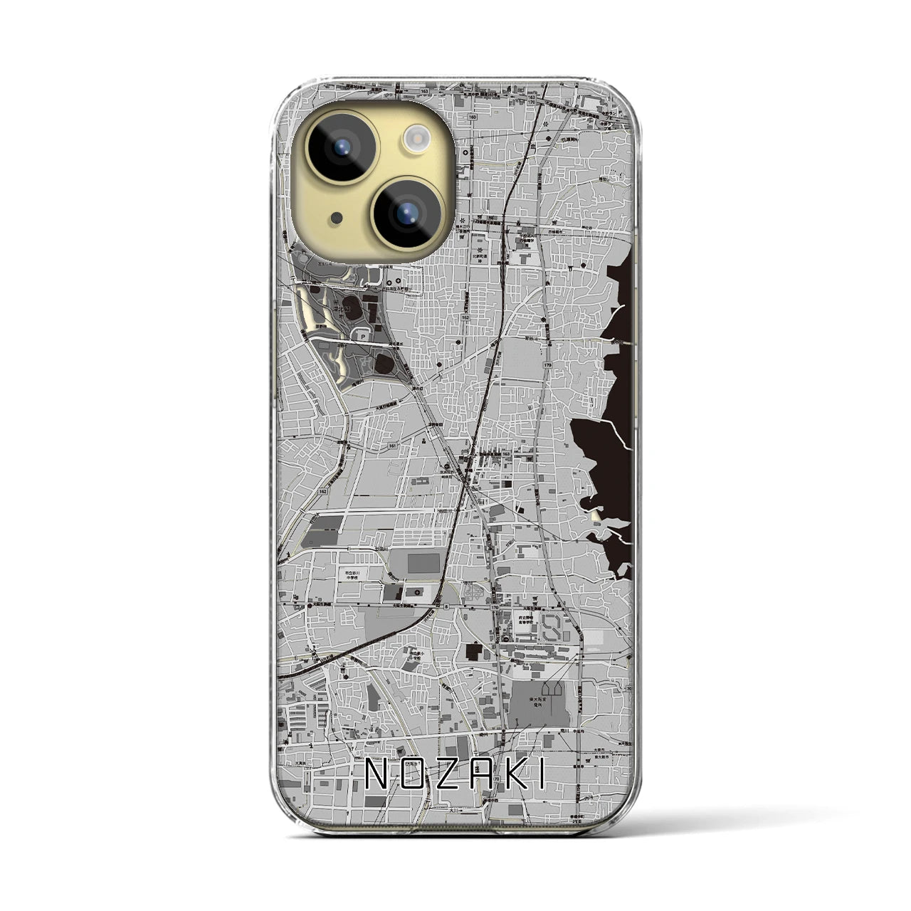 【野崎(大阪府)】地図柄iPhoneケース(クリアタイプ)