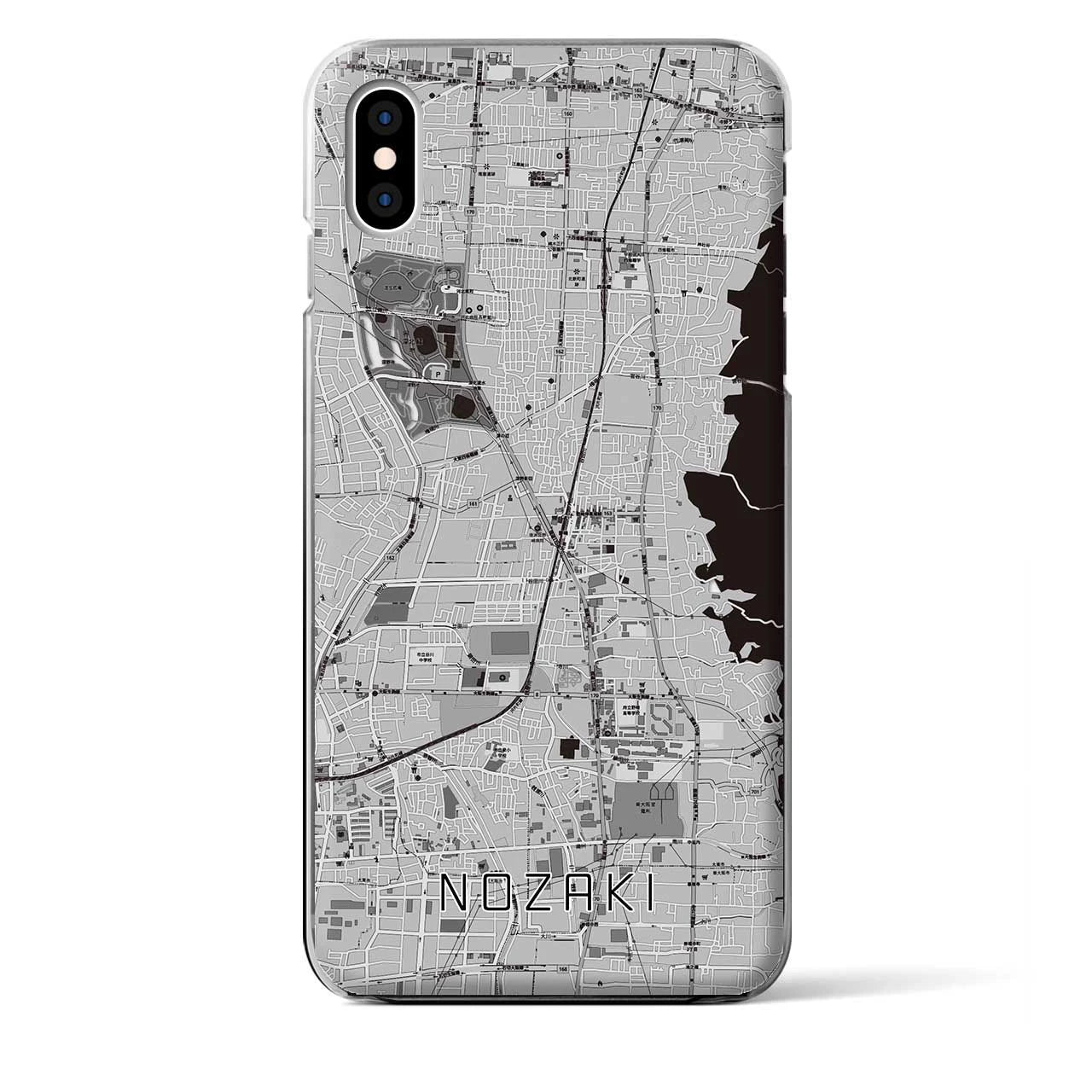 【野崎(大阪府)】地図柄iPhoneケース(クリアタイプ)