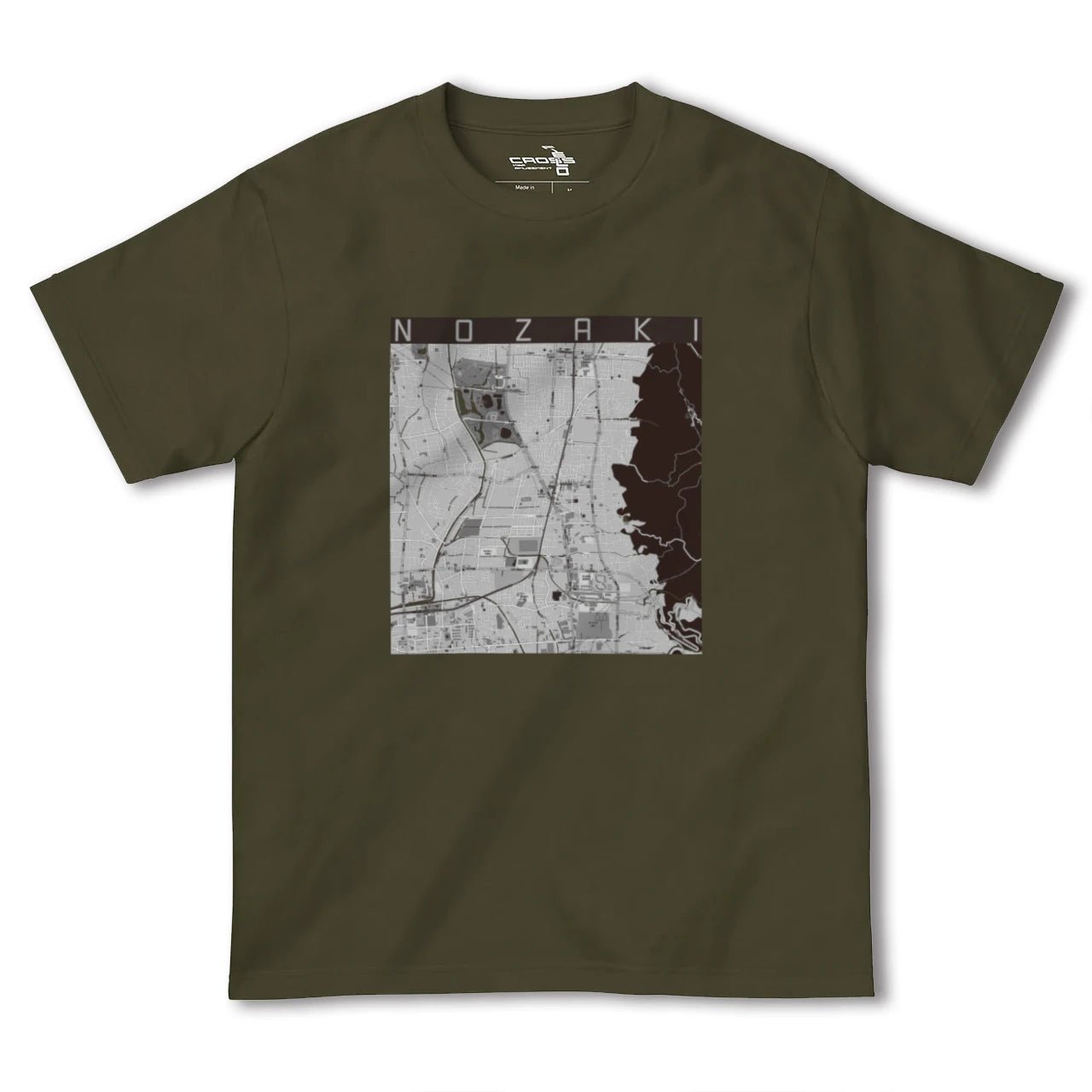 【野崎(大阪府)】地図柄ヘビーウェイトTシャツ