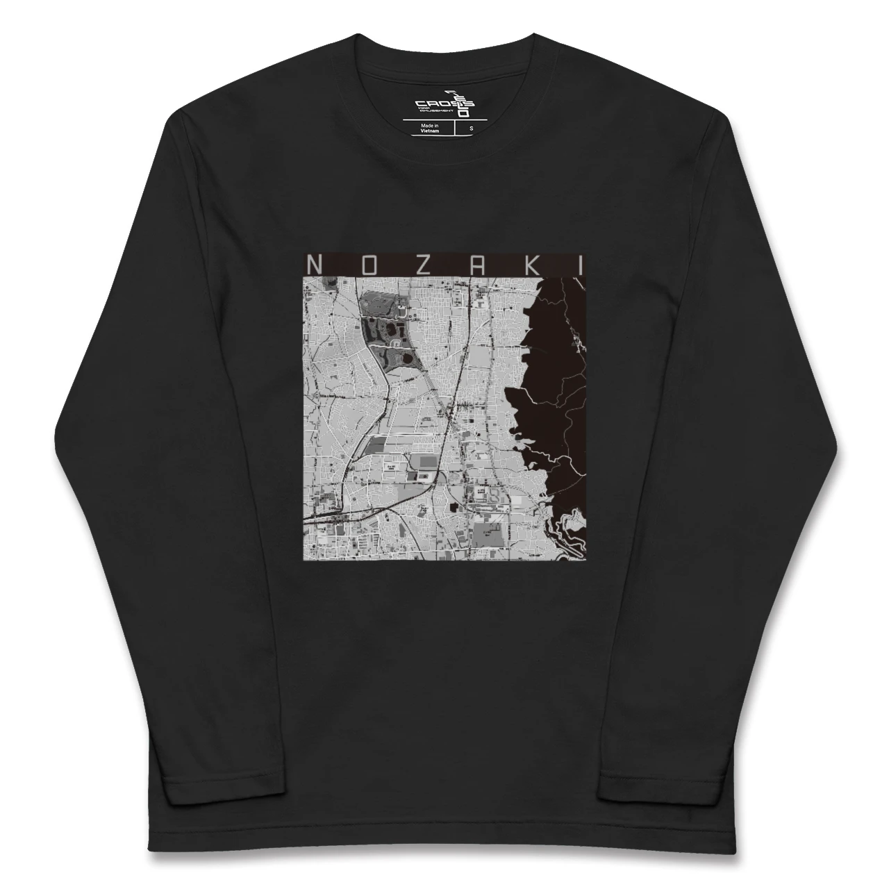 【野崎(大阪府)】地図柄ロングスリーブTシャツ