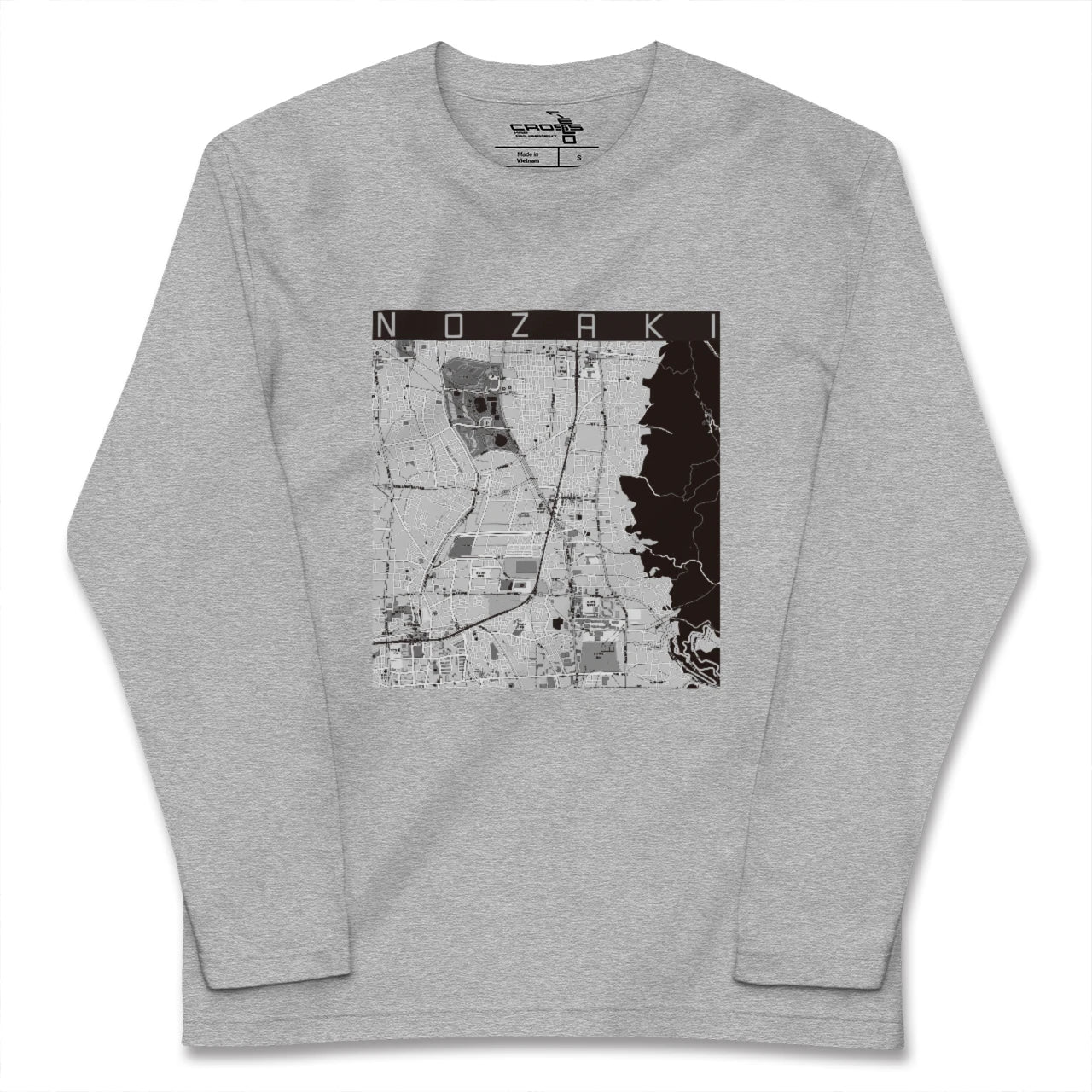 【野崎(大阪府)】地図柄ロングスリーブTシャツ