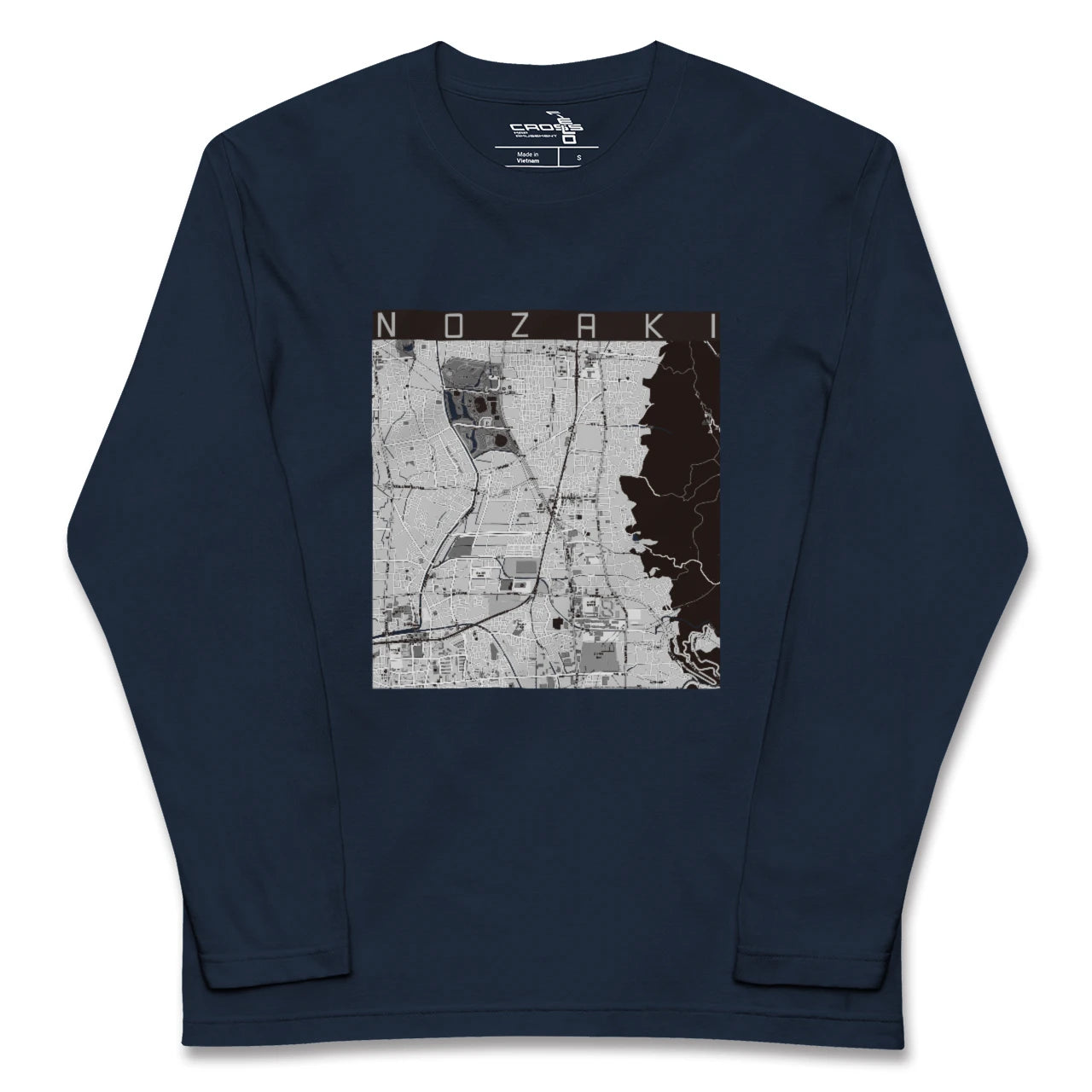 【野崎(大阪府)】地図柄ロングスリーブTシャツ