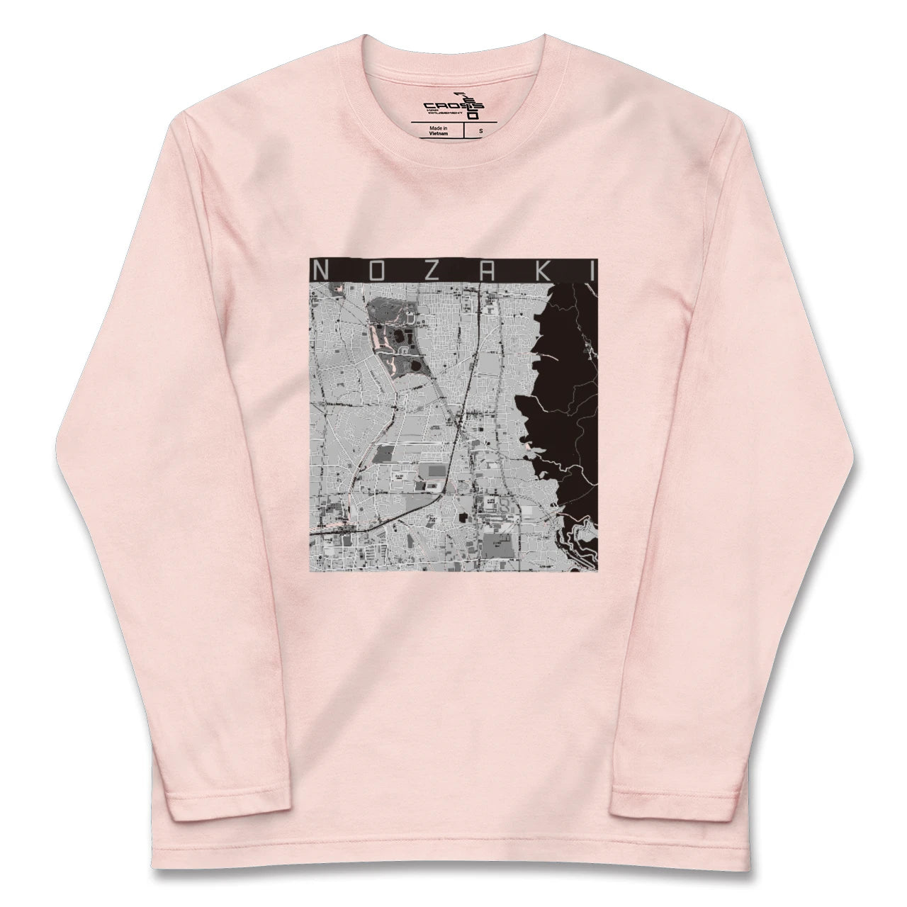 【野崎(大阪府)】地図柄ロングスリーブTシャツ