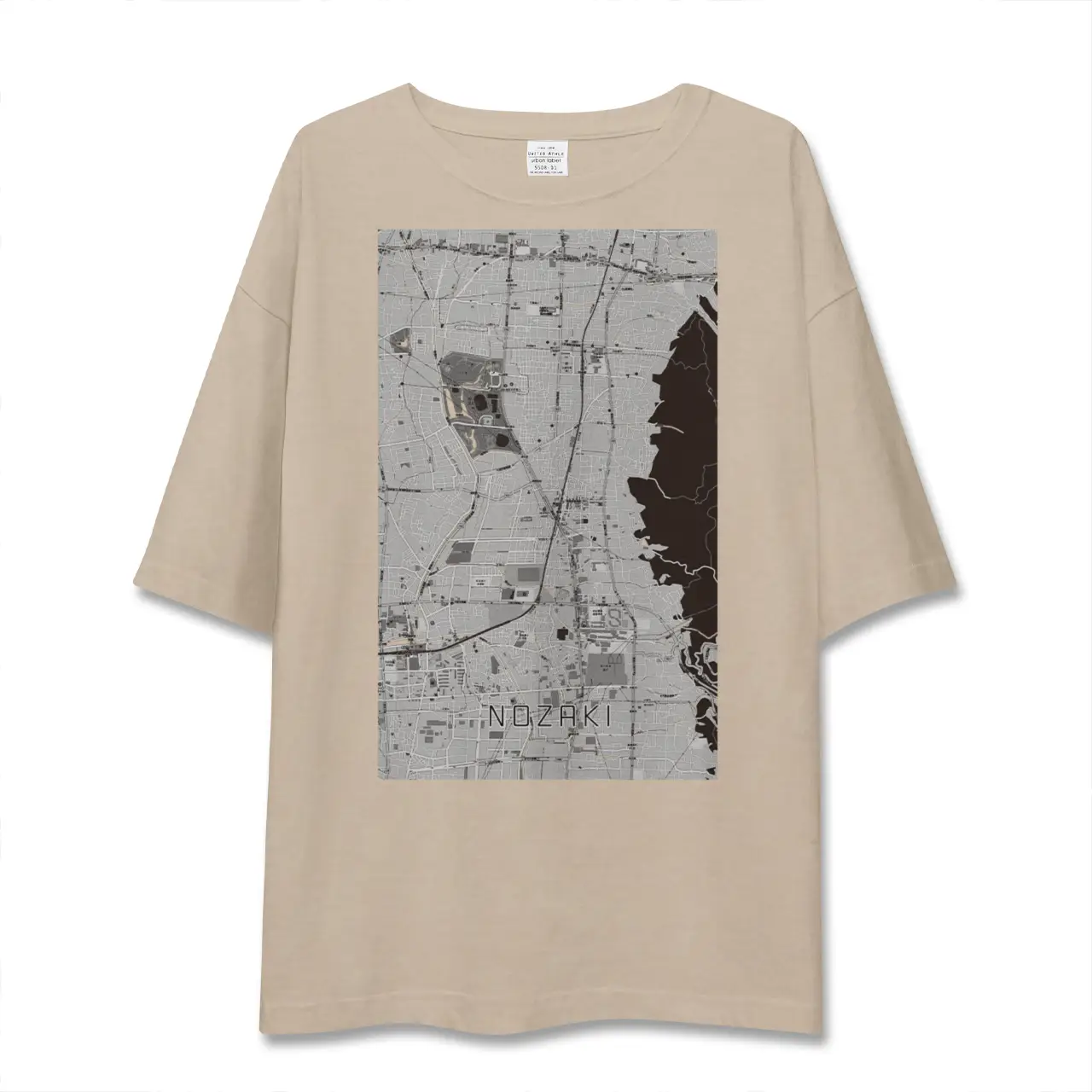 【野崎(大阪府)】地図柄ビッグシルエットTシャツ