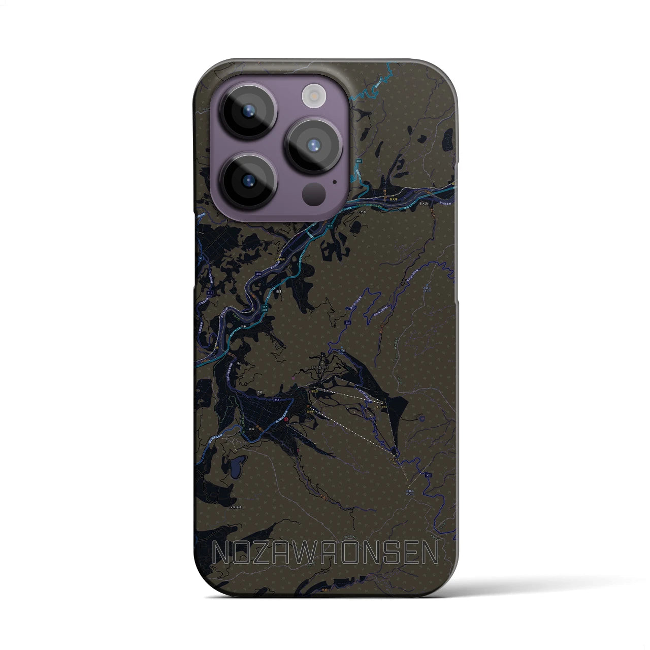 【野沢温泉(長野県)】地図柄iPhoneケース(バックカバータイプ)