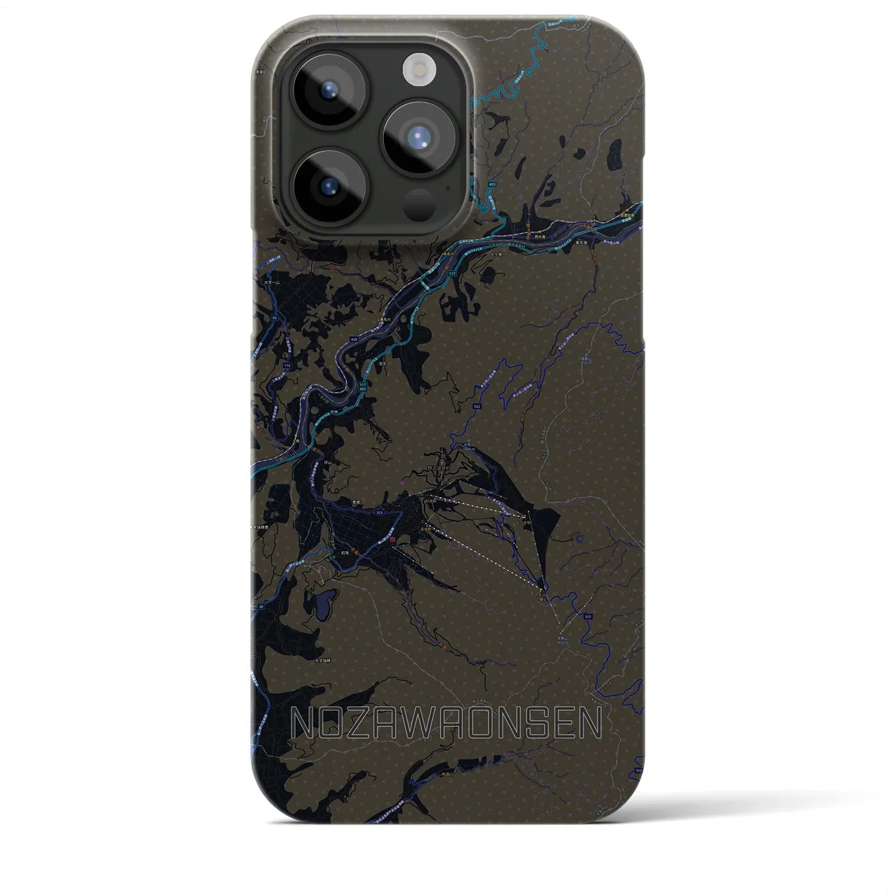 【野沢温泉(長野県)】地図柄iPhoneケース(バックカバータイプ)