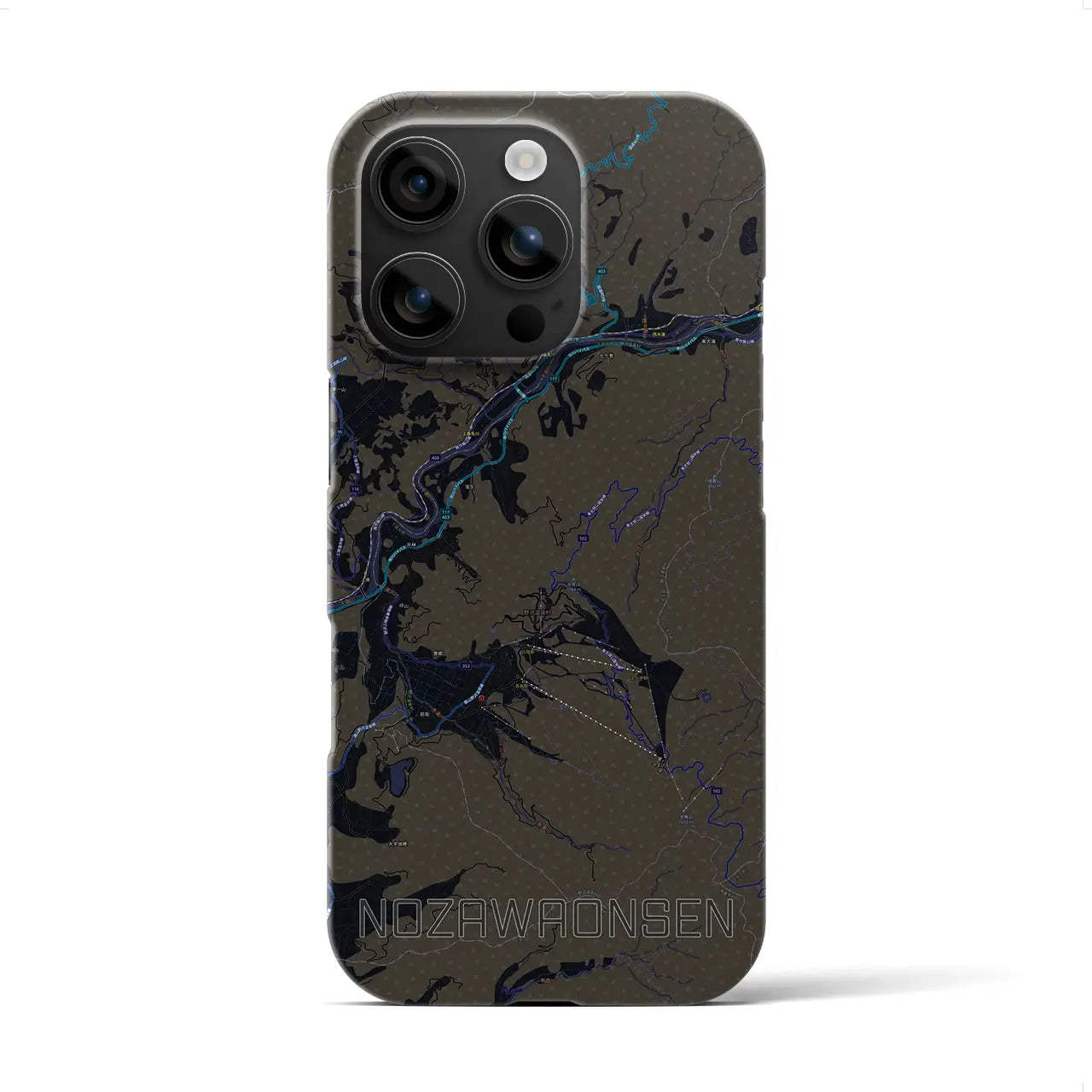 【野沢温泉(長野県)】地図柄iPhoneケース(バックカバータイプ)