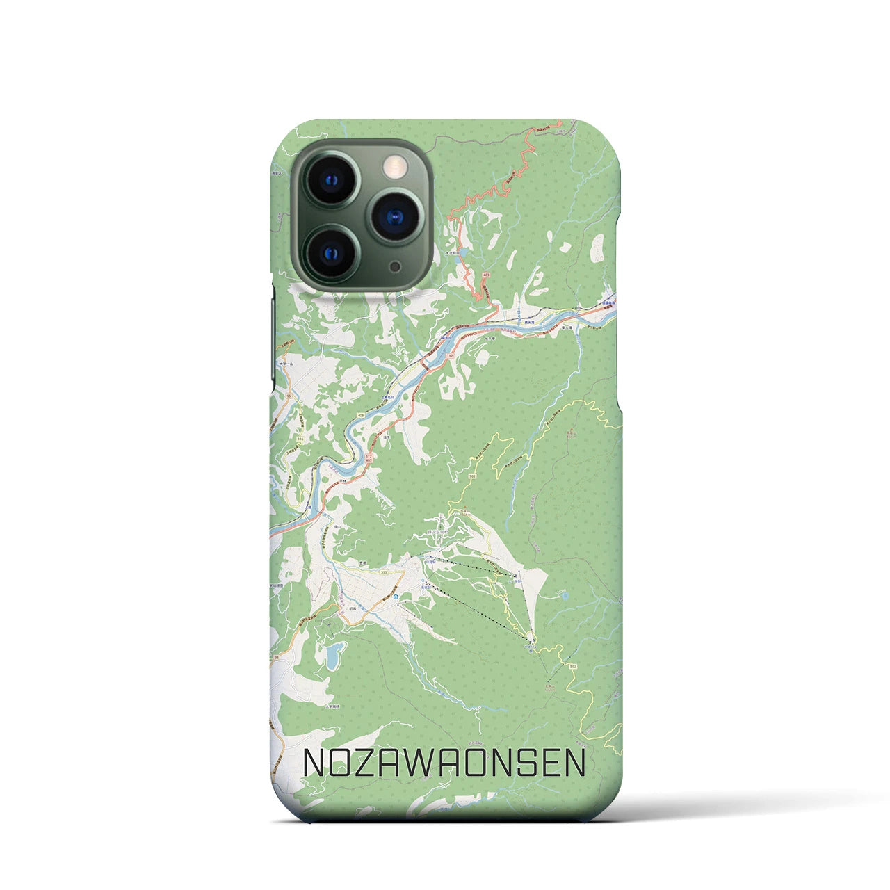【野沢温泉(長野県)】地図柄iPhoneケース(バックカバータイプ)