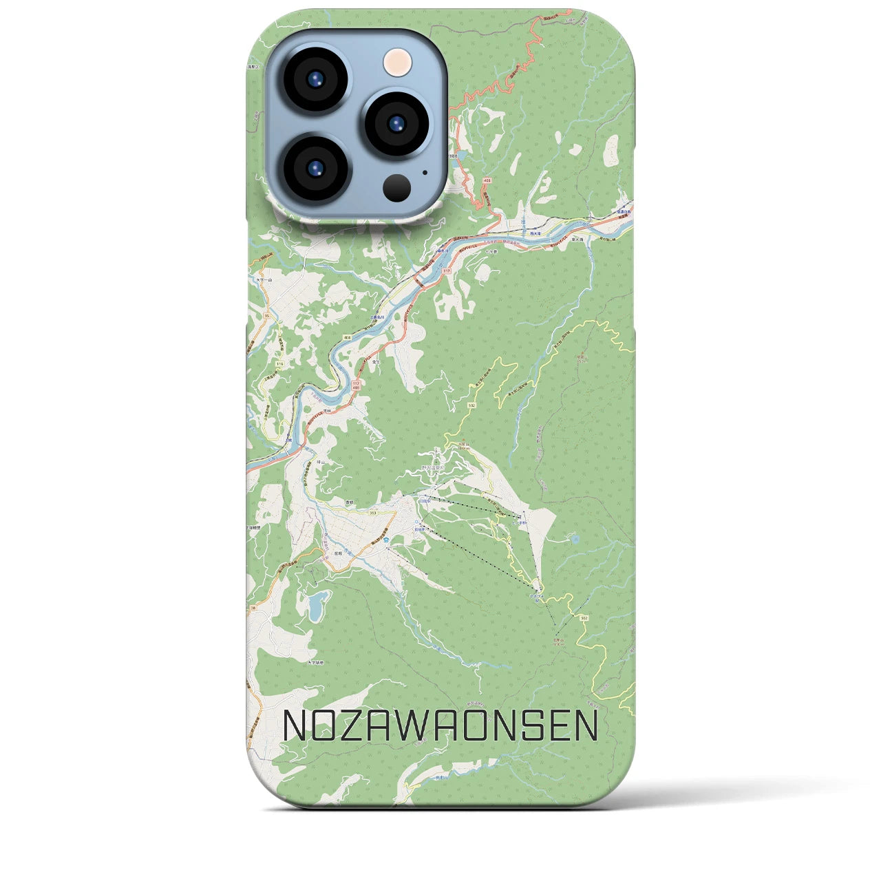 【野沢温泉(長野県)】地図柄iPhoneケース(バックカバータイプ)