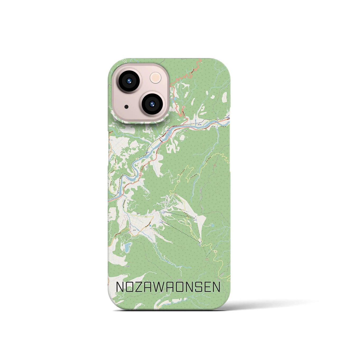 【野沢温泉(長野県)】地図柄iPhoneケース(バックカバータイプ)