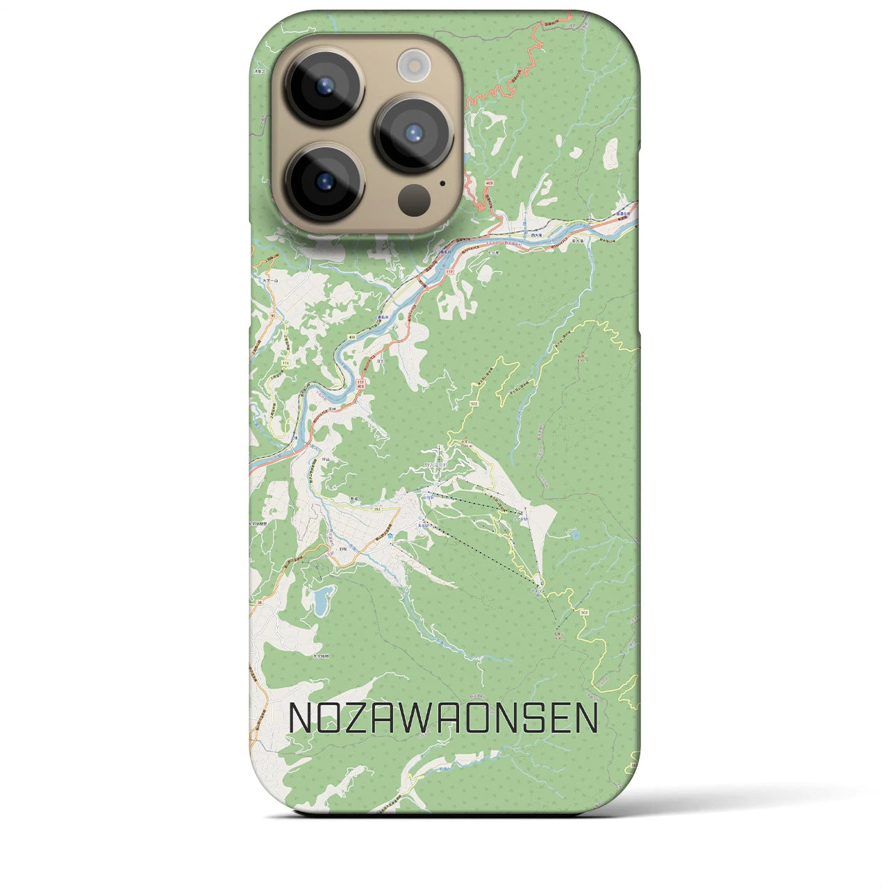 【野沢温泉(長野県)】地図柄iPhoneケース(バックカバータイプ)