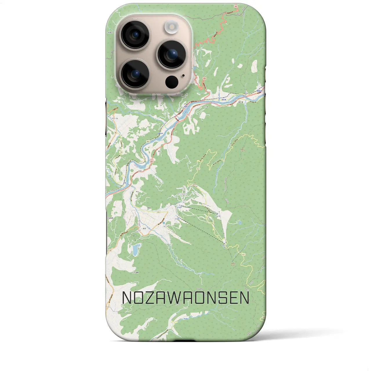 【野沢温泉(長野県)】地図柄iPhoneケース(バックカバータイプ)
