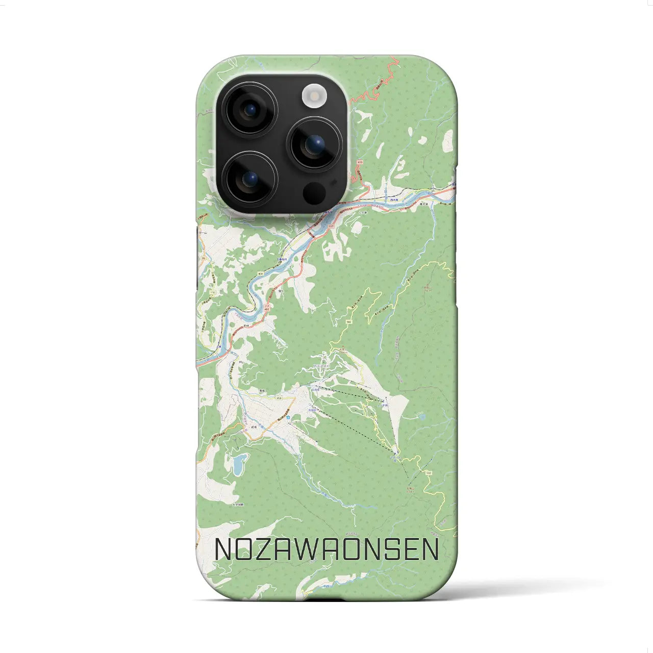 【野沢温泉(長野県)】地図柄iPhoneケース(バックカバータイプ)