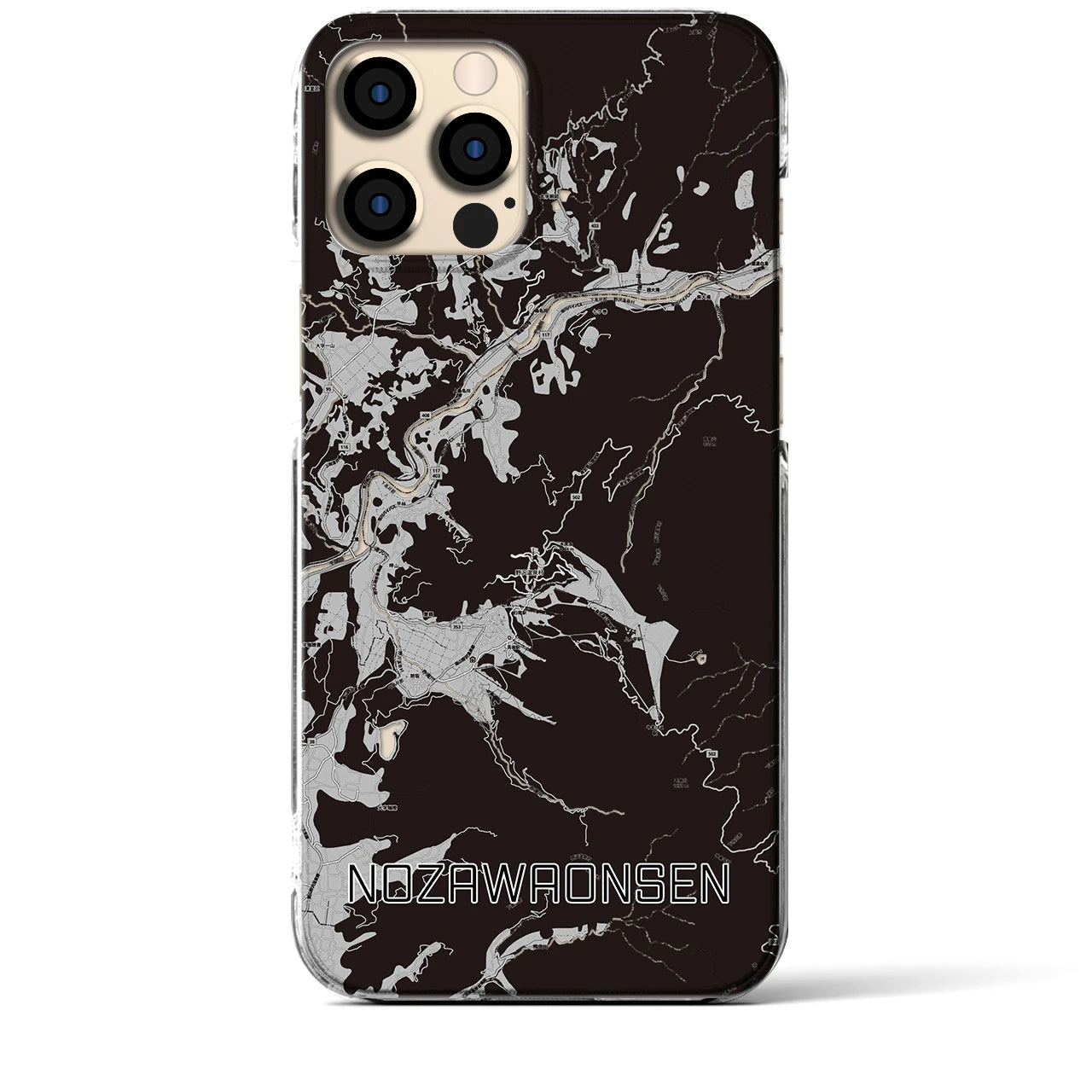 【野沢温泉(長野県)】地図柄iPhoneケース(クリアタイプ)